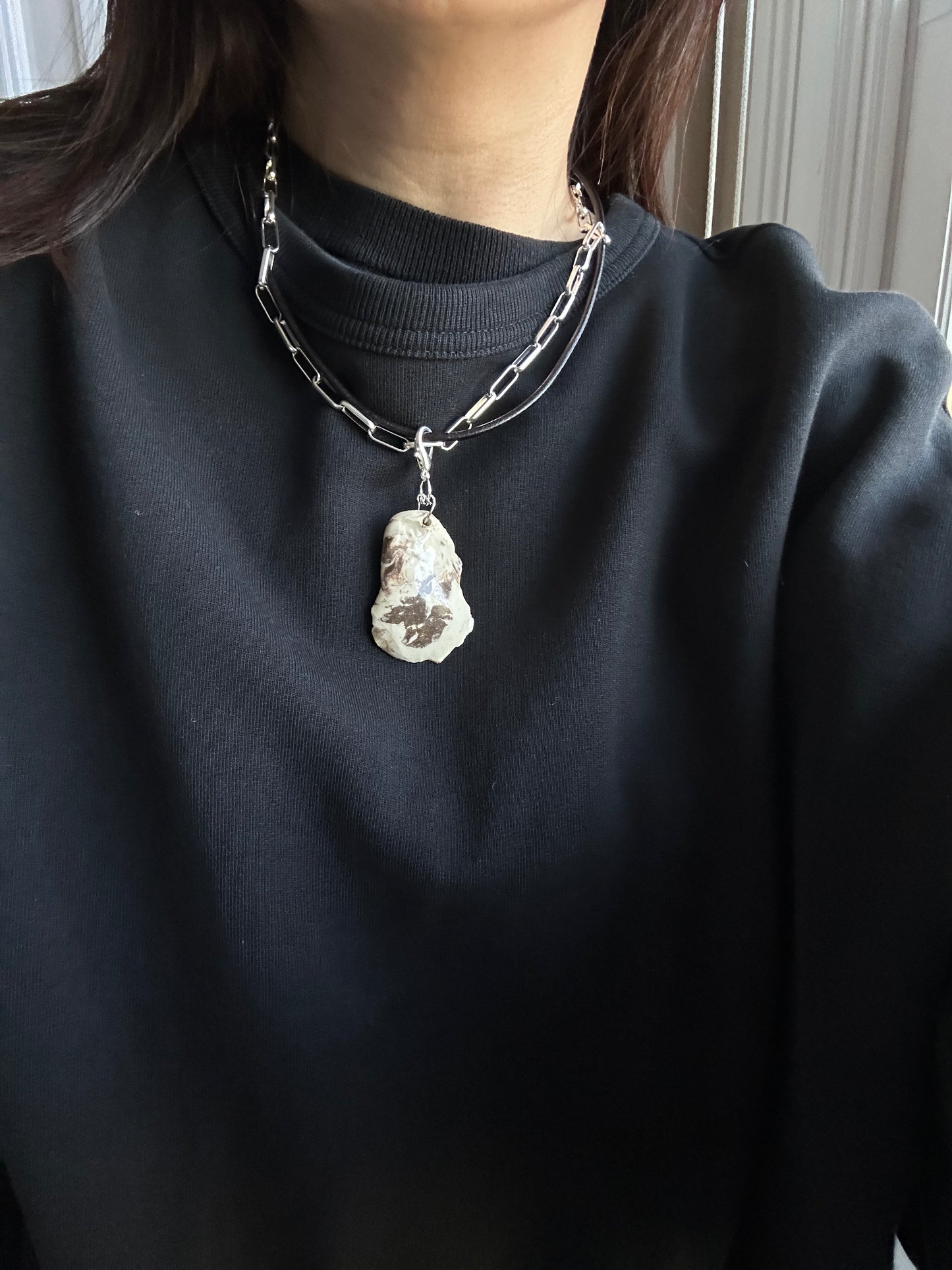 Fossil Chain + Leather Chord