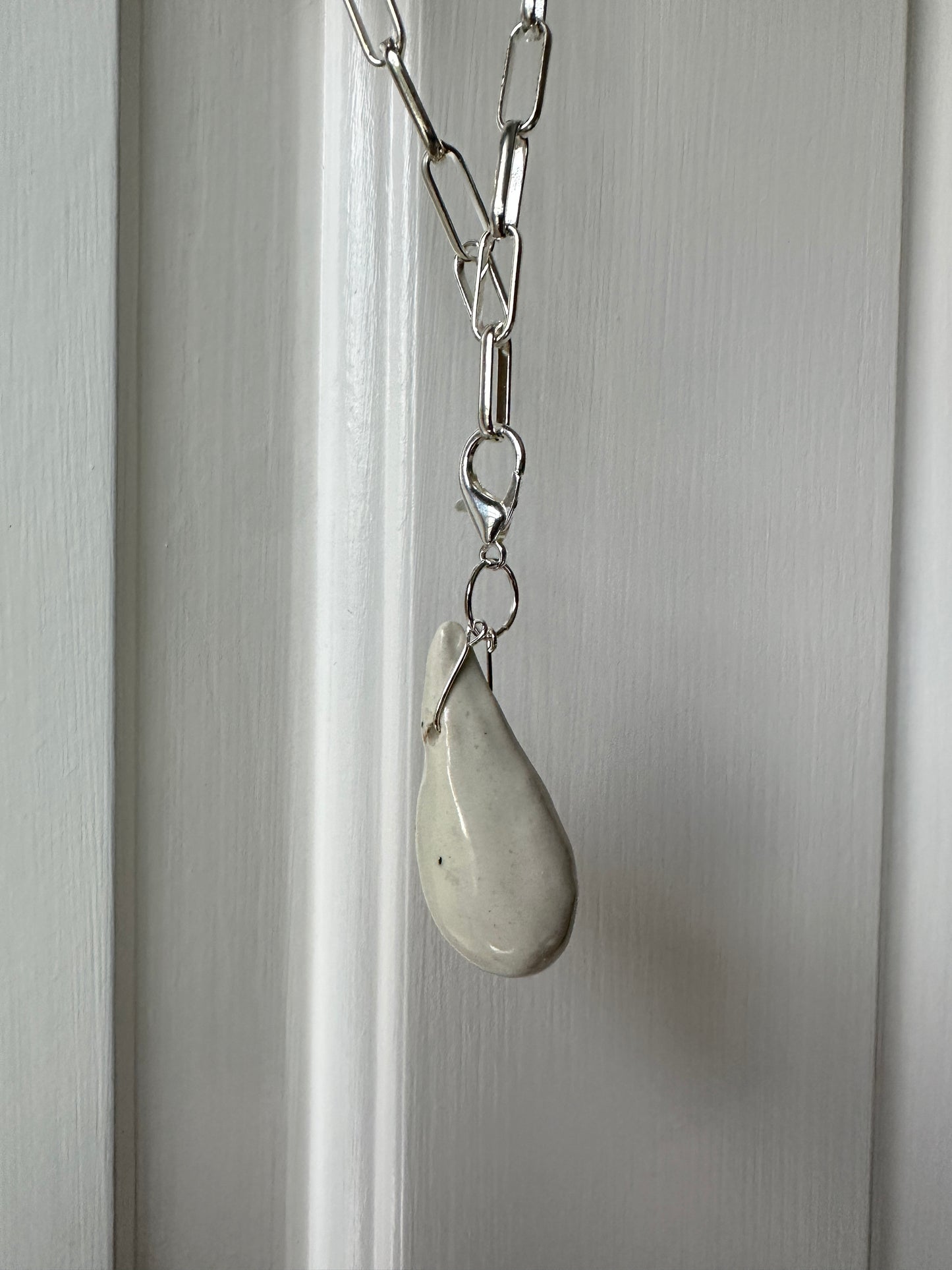 “Tears That Move No One” Ceramic pendant necklace