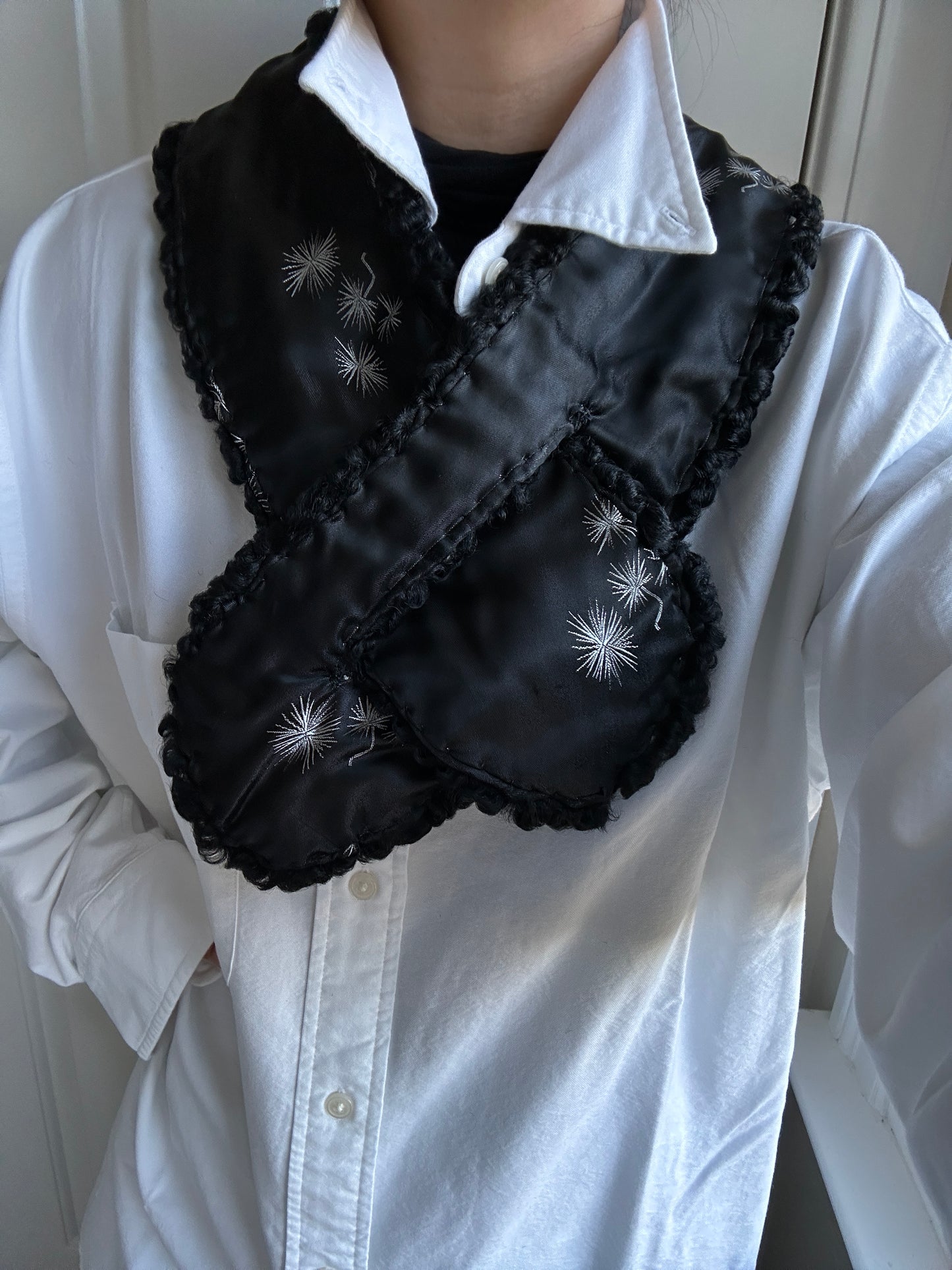 Vintage Lamb Fur Collar Scarf