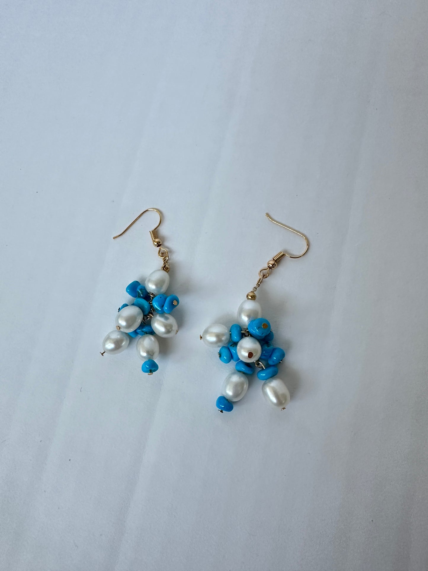 Turquoise Bloom Earrings (Gold)