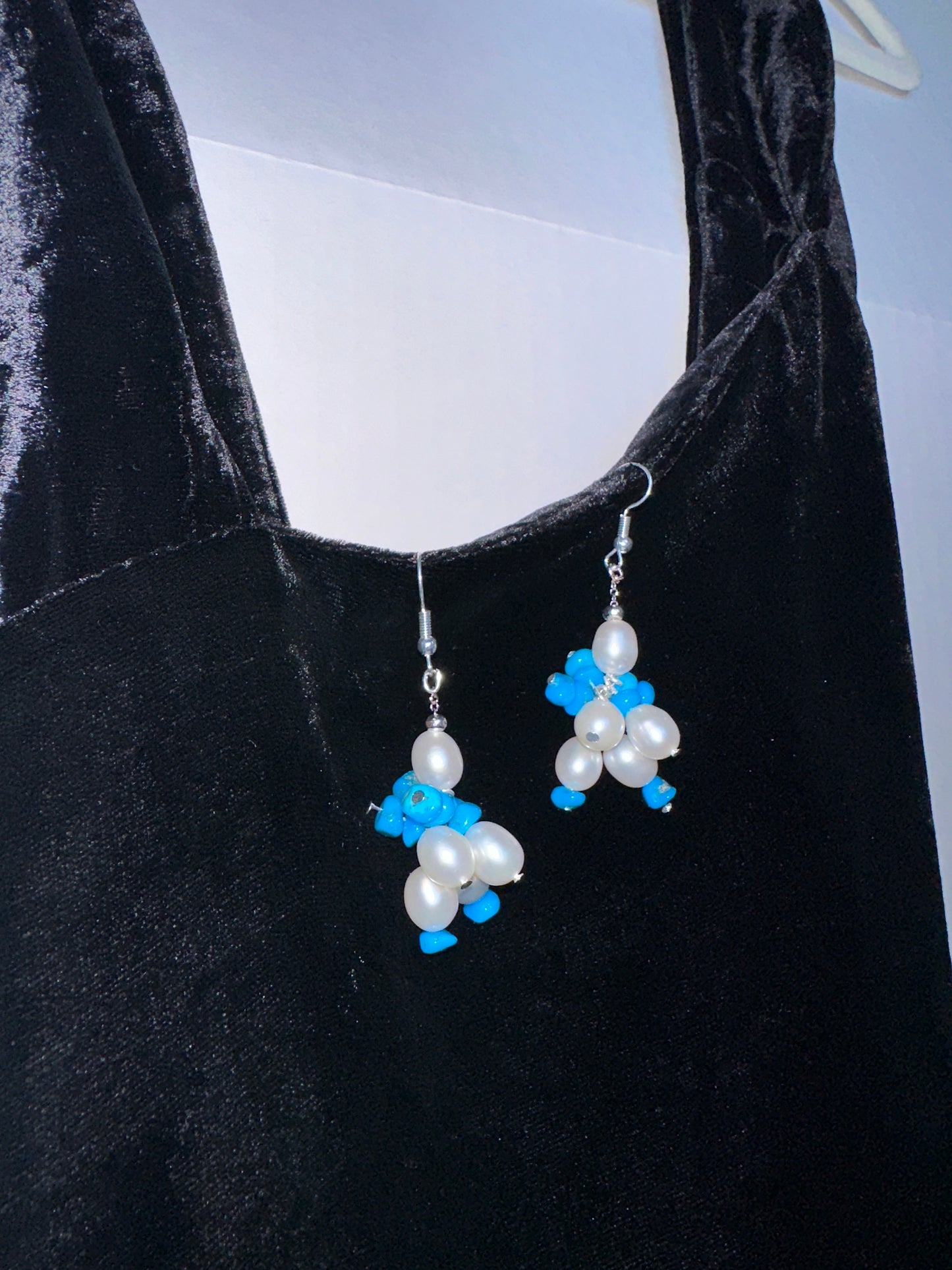 Turquoise Bloom Earrings (Silver)