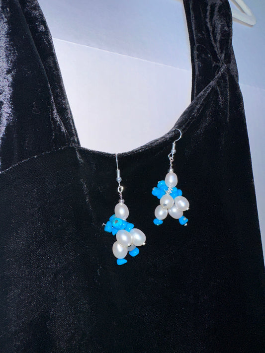Turquoise Bloom Earrings (Silver)