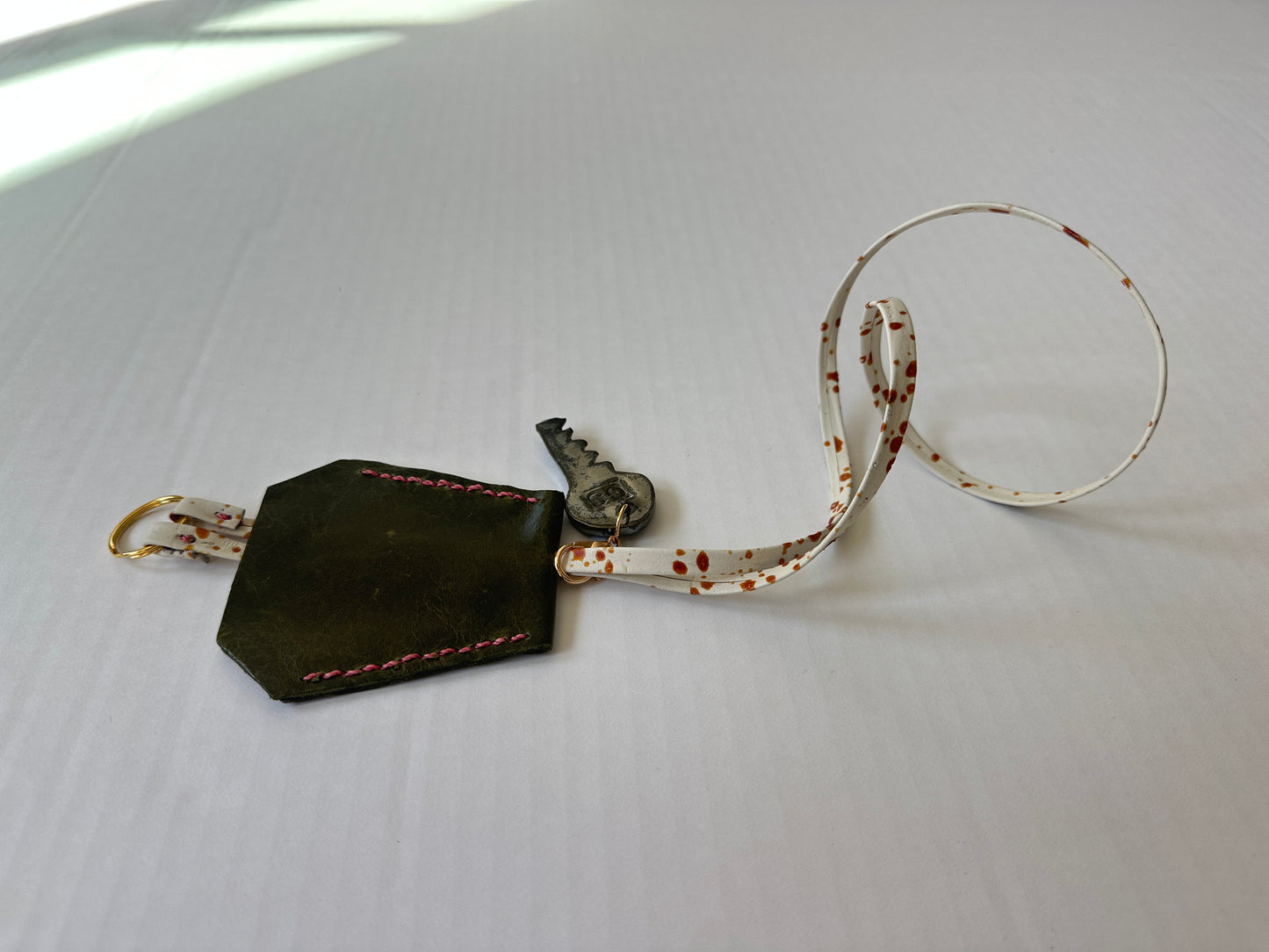 Leather Clochette with Ceramic Key