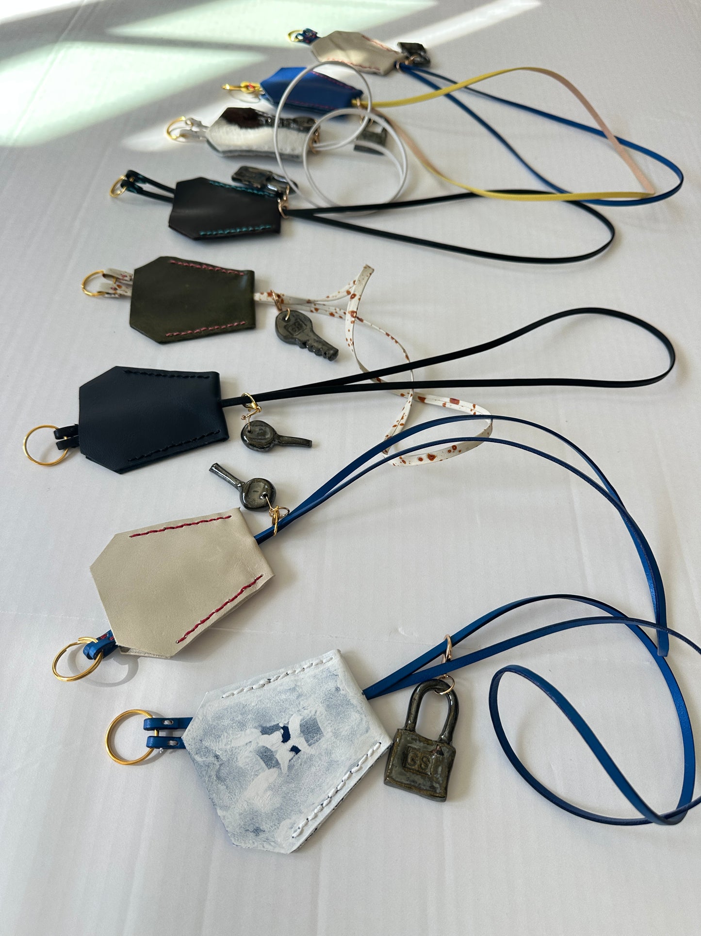 Leather Clochette with Ceramic Key