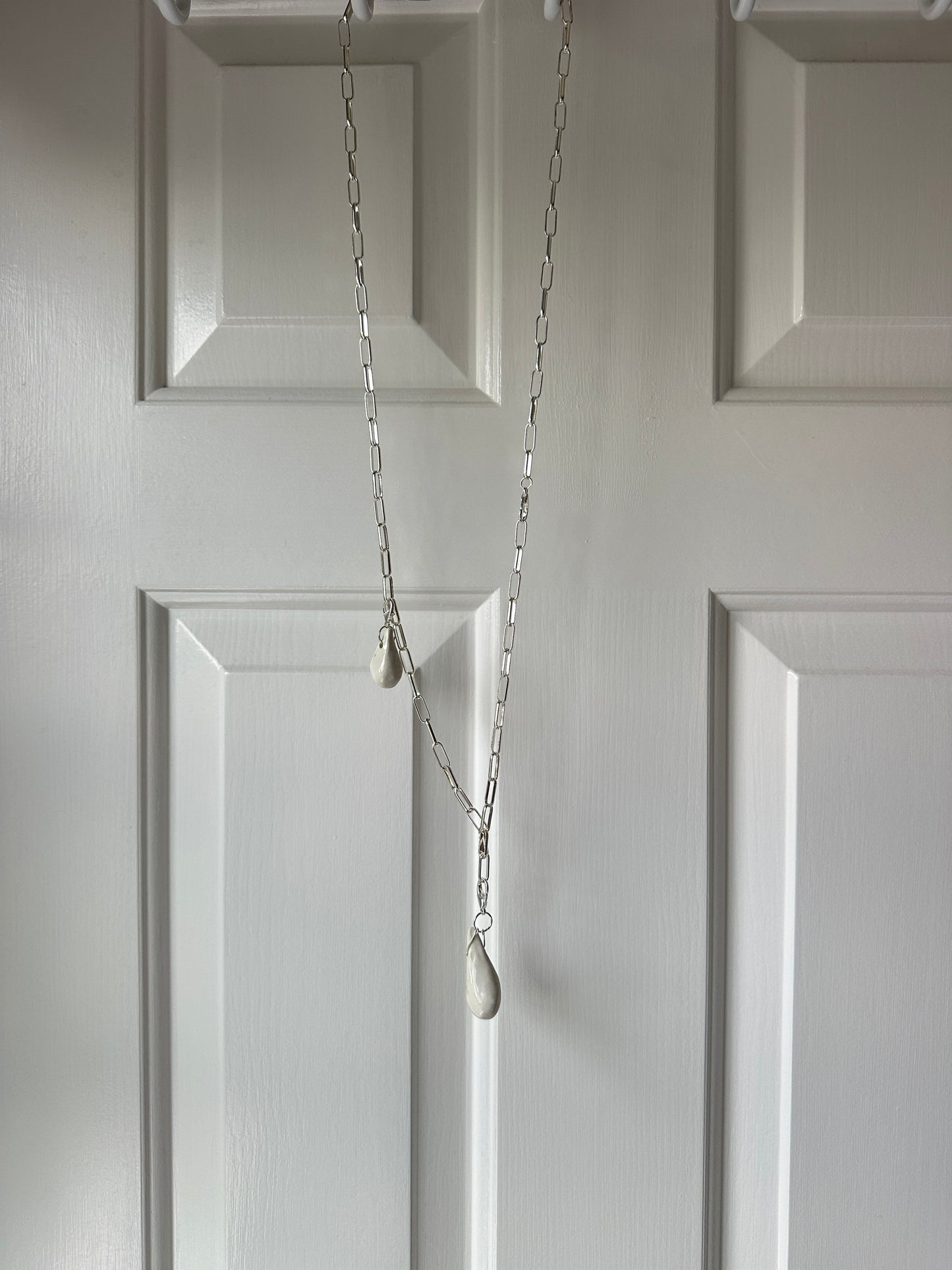“Tears That Move No One” Ceramic pendant necklace