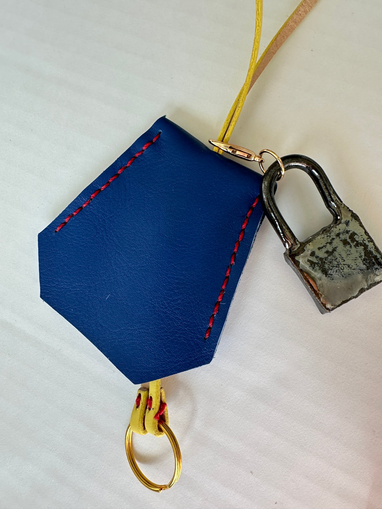 Leather Clochette with Ceramic Padlock