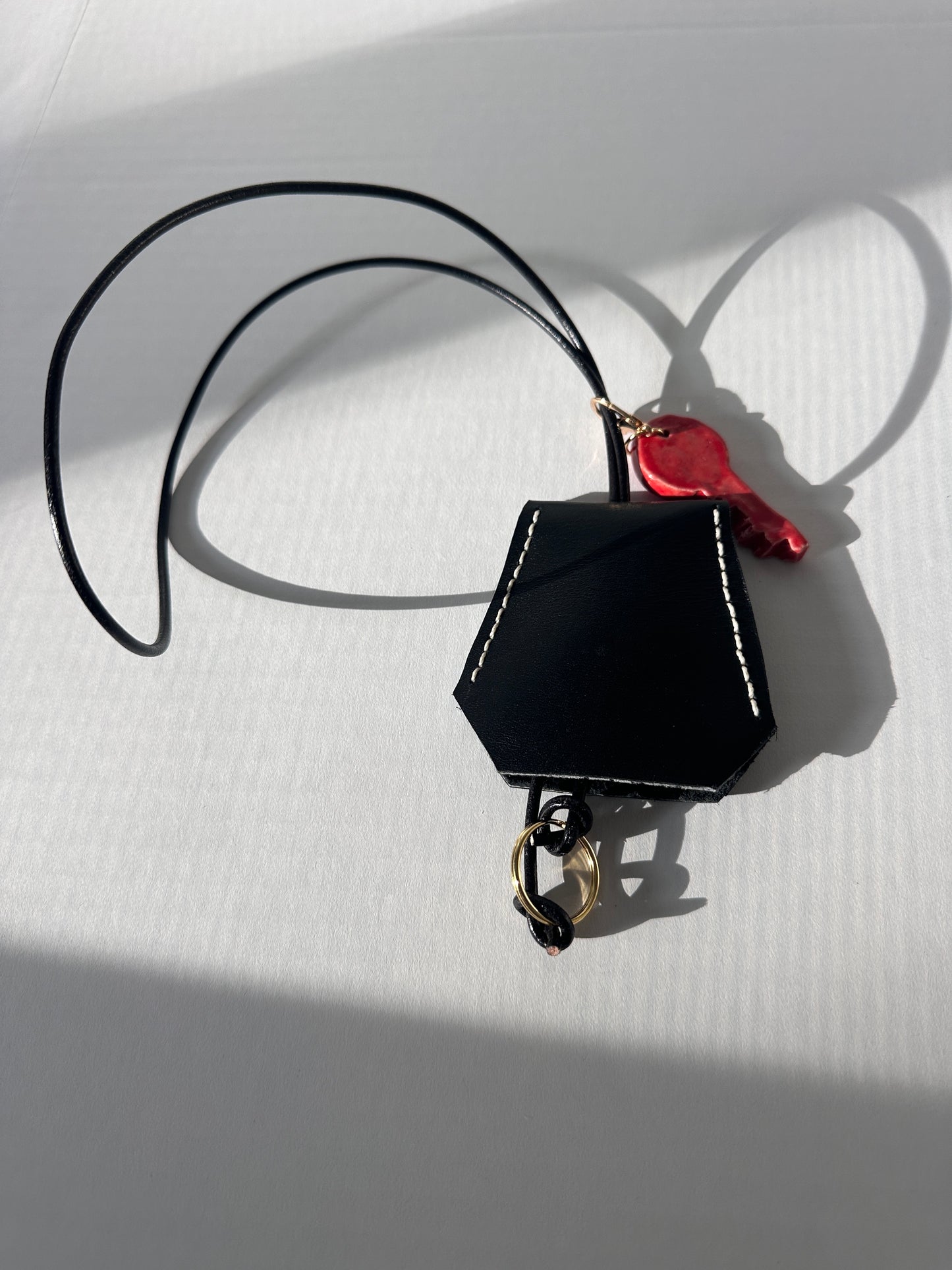 “Alice’s World” Leather Clochette With Ceramic Key