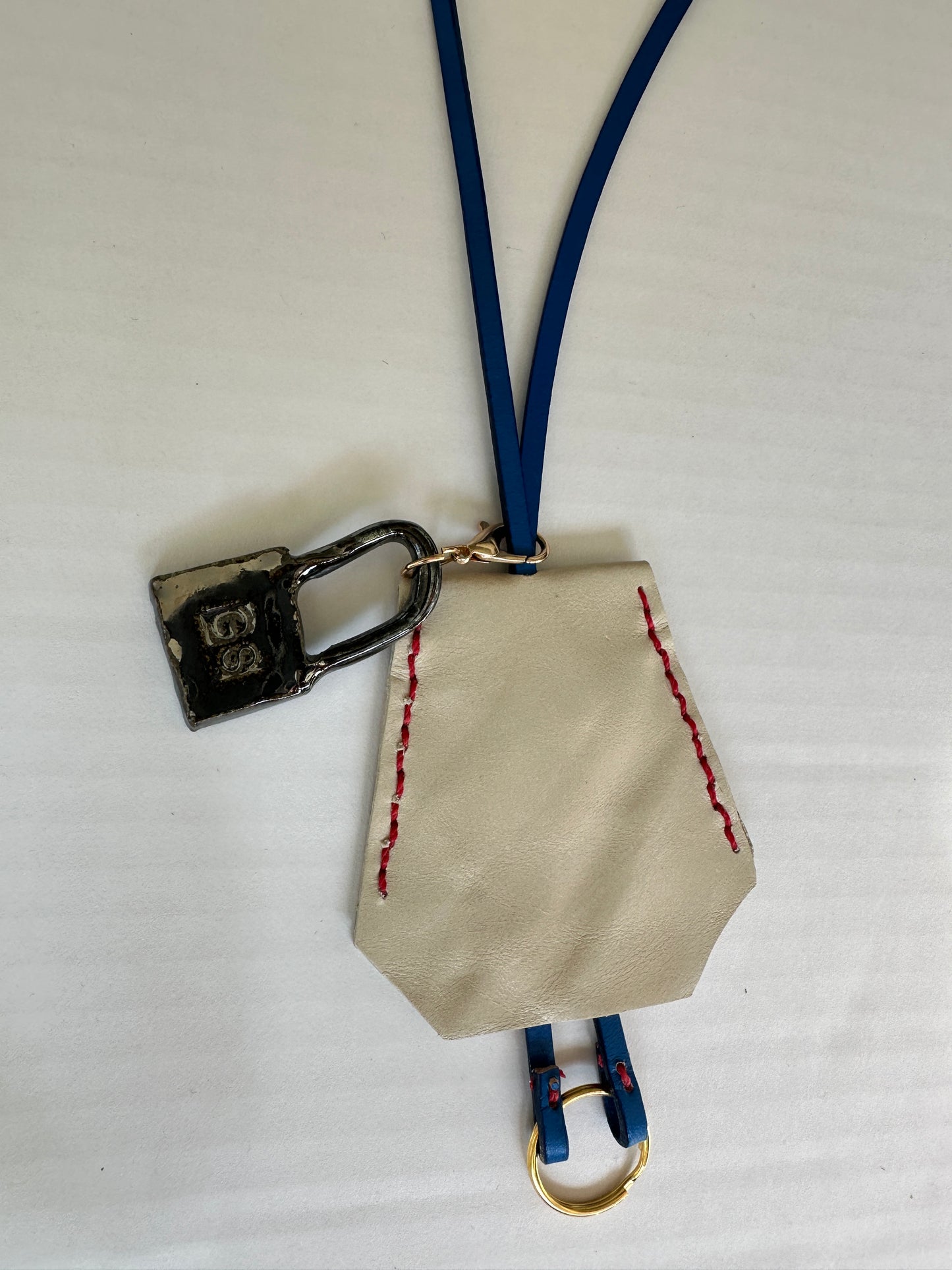 Leather Clochette with Ceramic Padlock