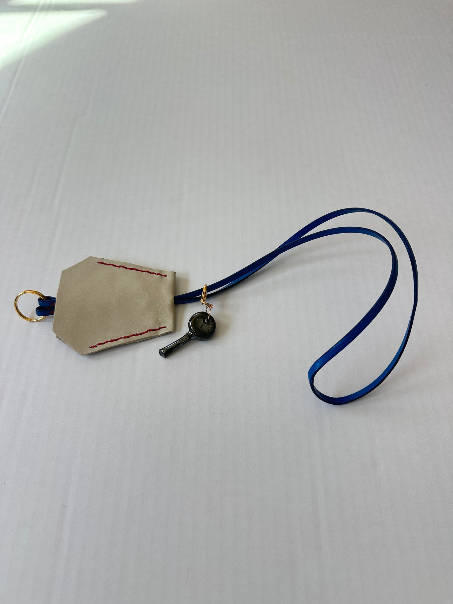 Leather Clochette with Ceramic Key