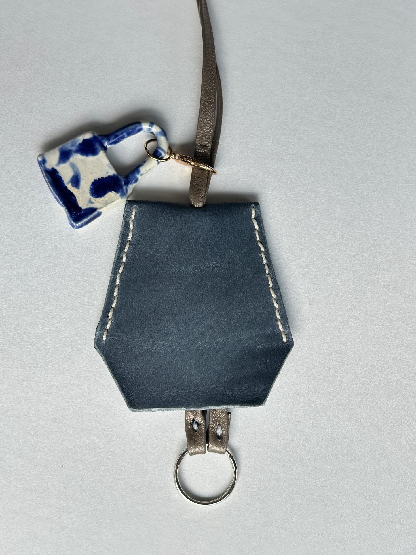 Leather Clochette Necklace With Ceramic Padlock