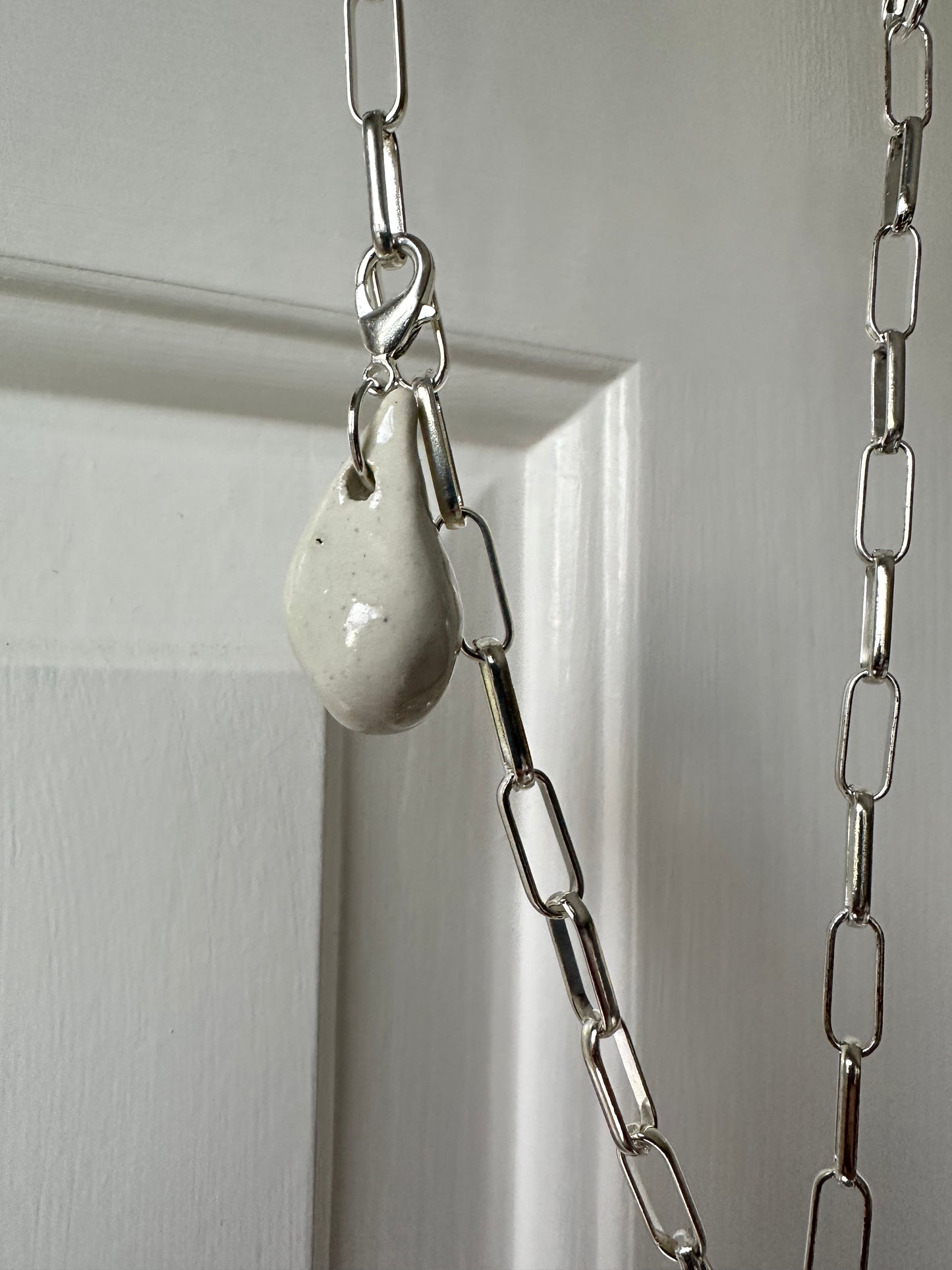 “Tears That Move No One” Ceramic pendant necklace