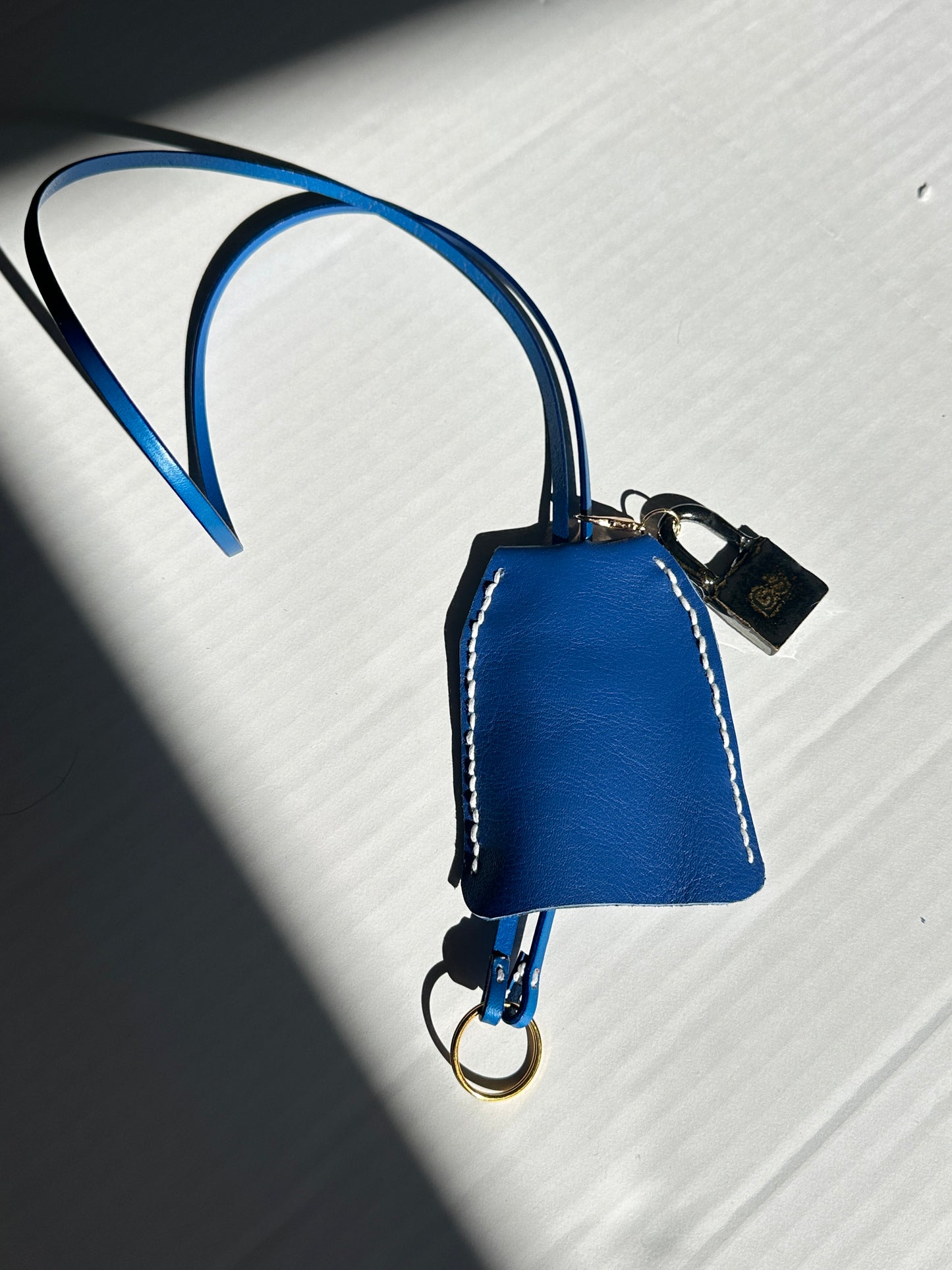 Large Leather Clochette with Ceramic Padlock