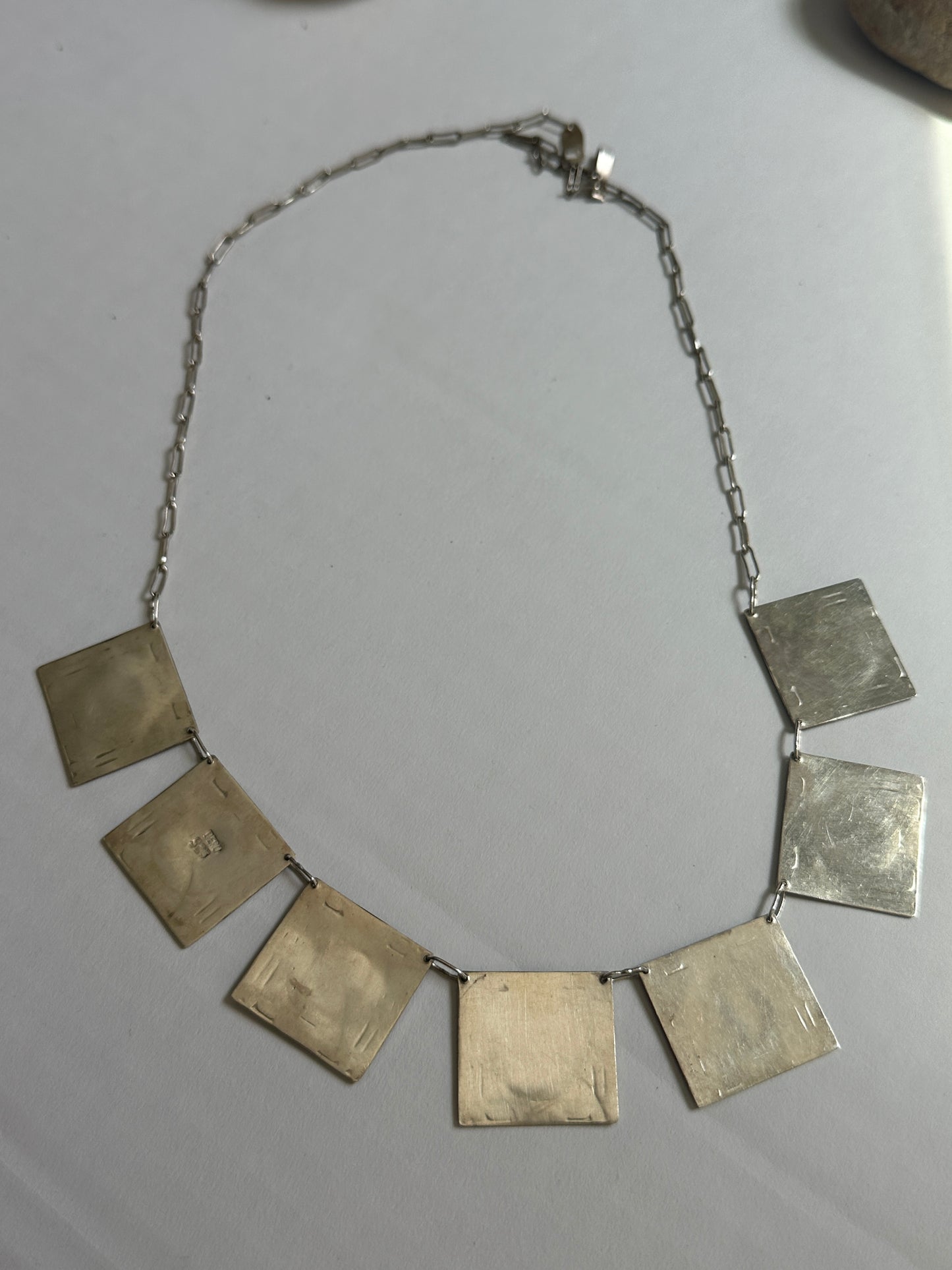 Vintage Inspired Motif Silver Panel Necklace