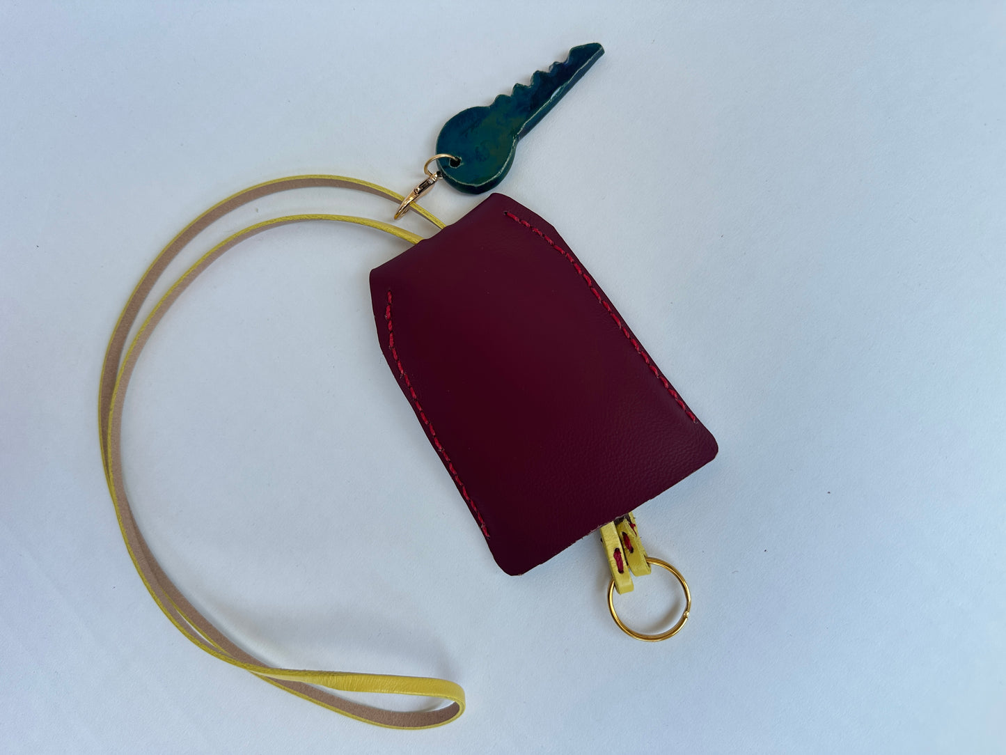 Large Leather Clochette with Ceramic Key