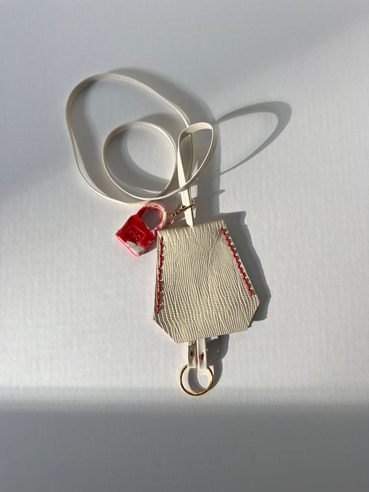 “Alice’s World” Leather Clochette with ceramic padlock