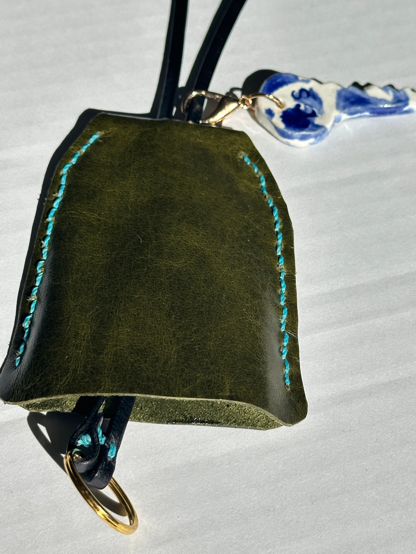 Large Leather Clochette with Ceramic Key