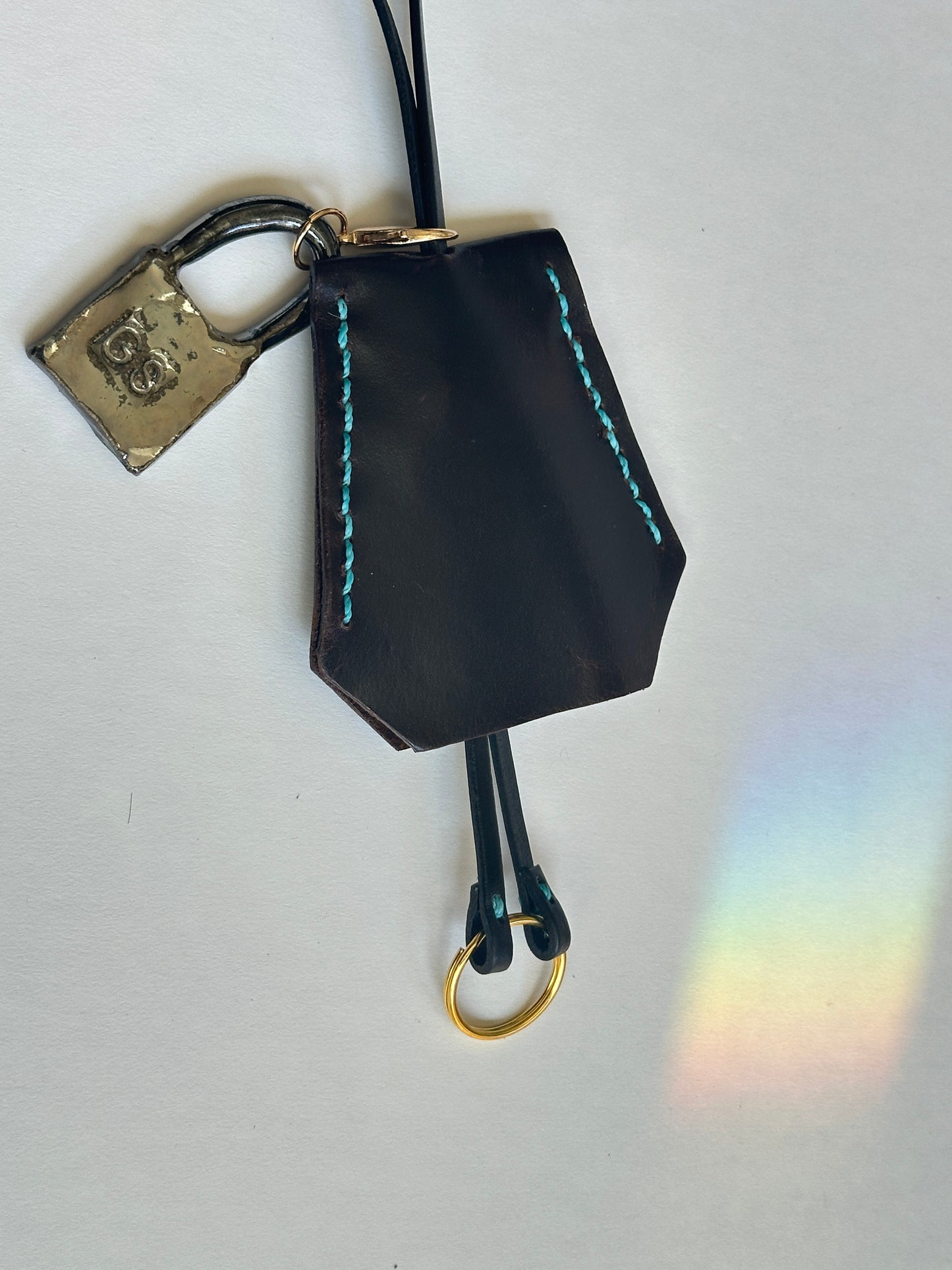Leather Clochette with Ceramic Padlock