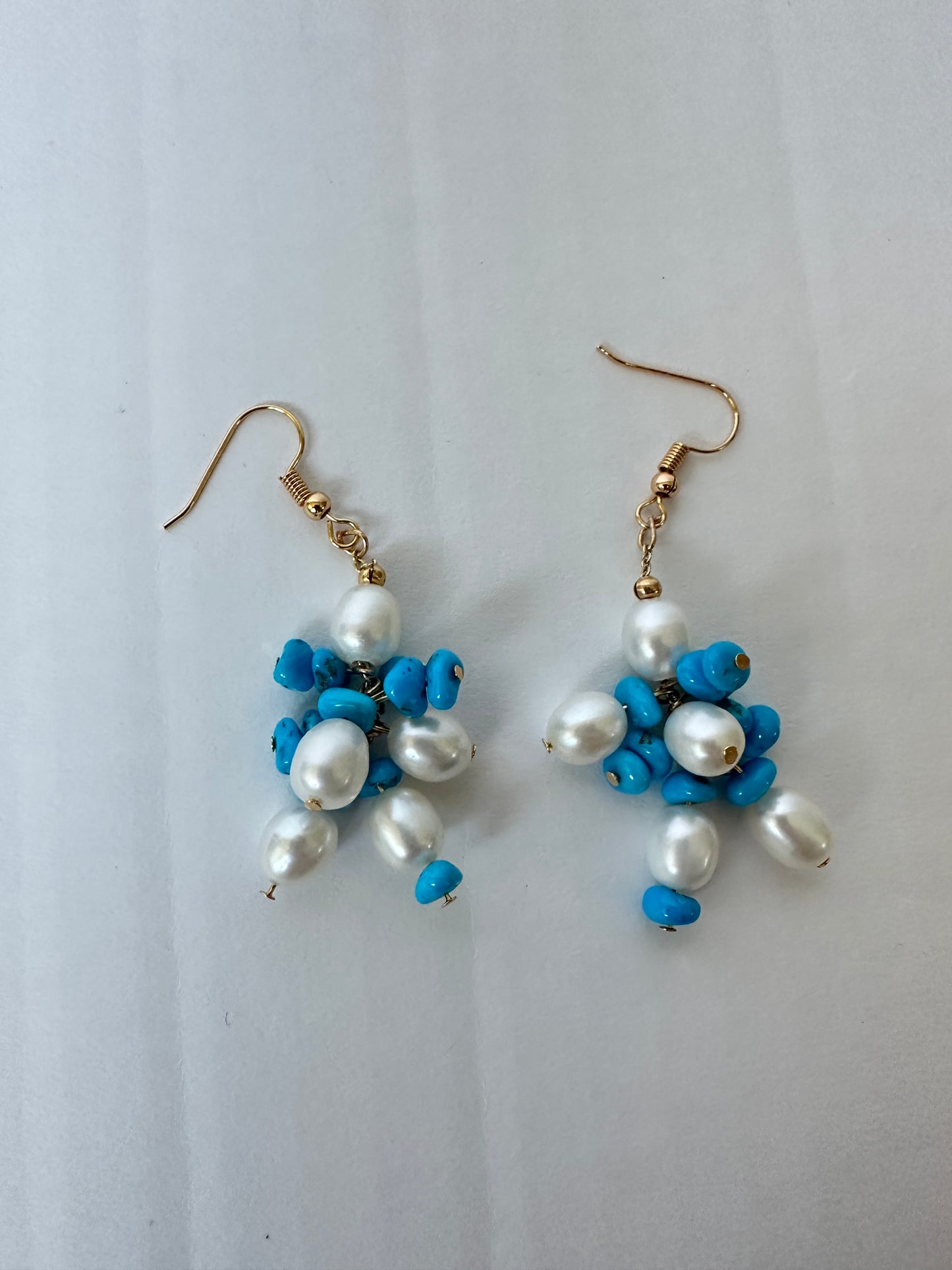 Turquoise Bloom Earrings (Gold)