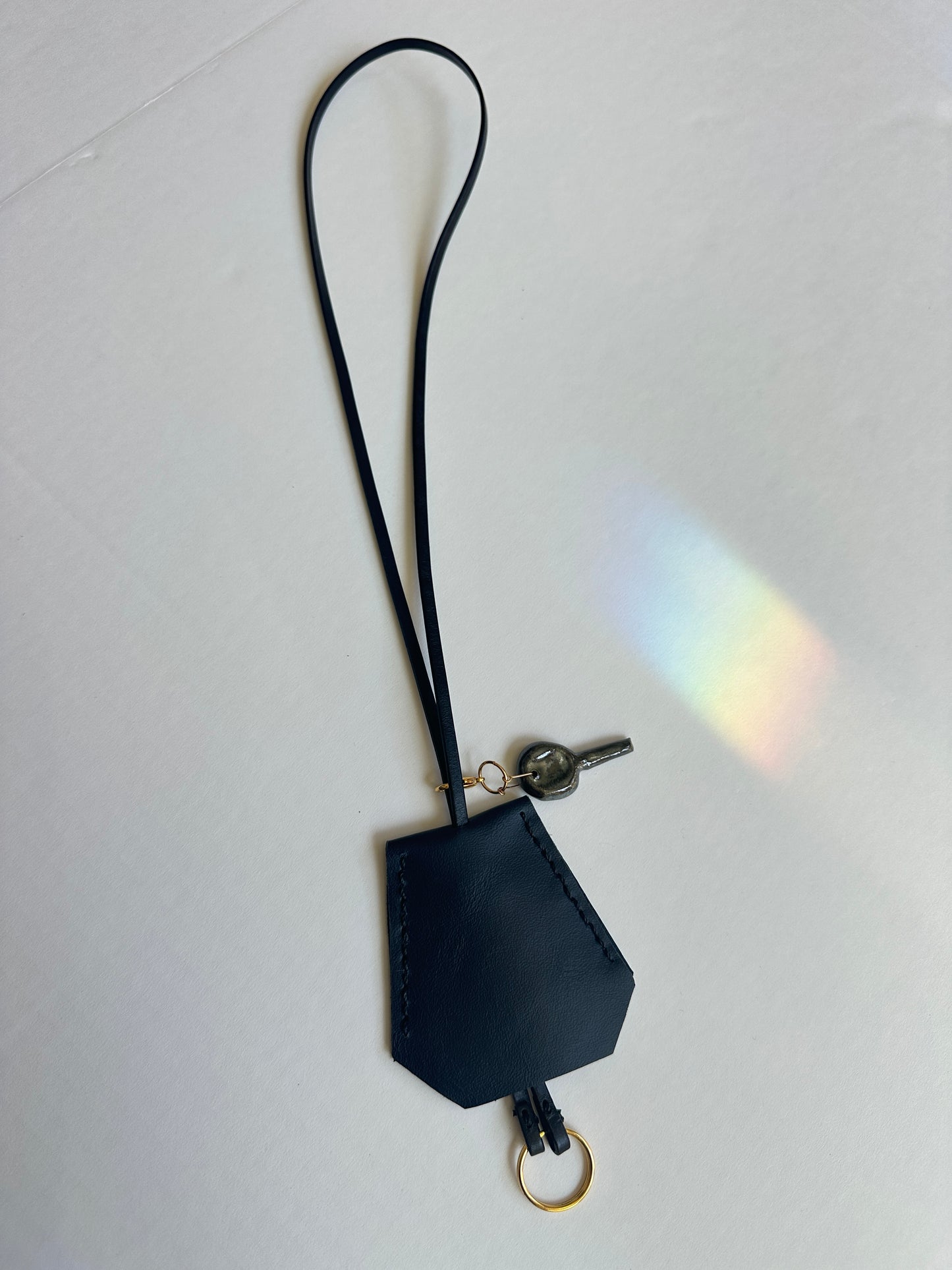 Leather Clochette with Ceramic Key