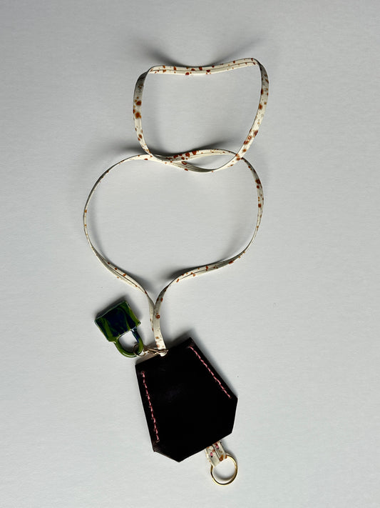 Leather Clochette Necklace With Ceramic Padlock