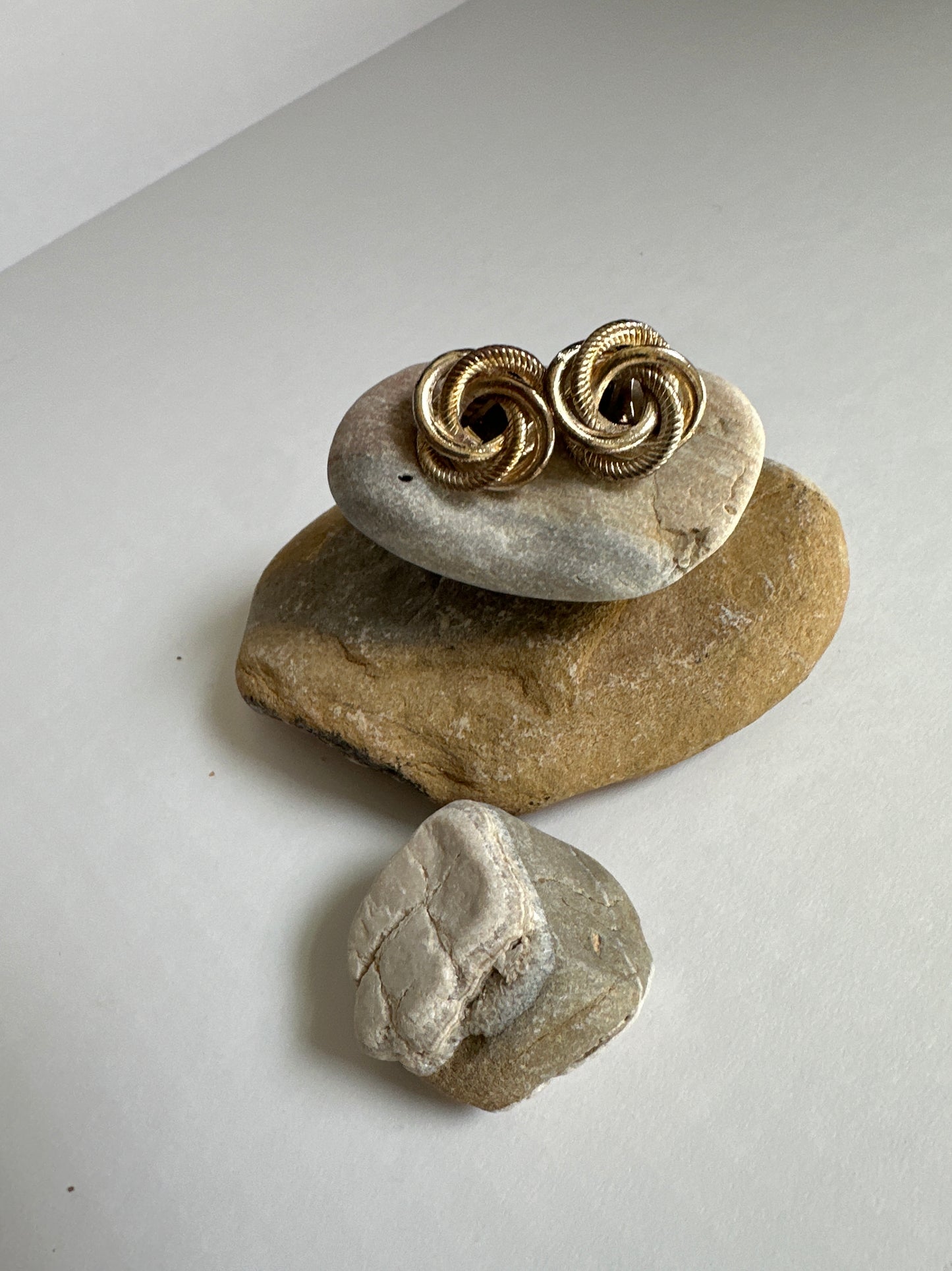 Vintage Gold Twisted Knot Clip-On Earrings