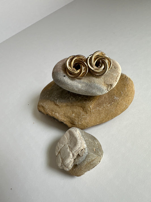 Vintage Gold Twisted Knot Clip-On Earrings