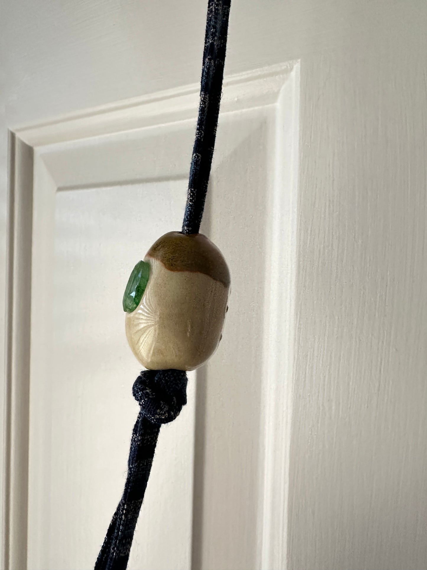 Ceramic Egg Pendant Necklace Katsuri