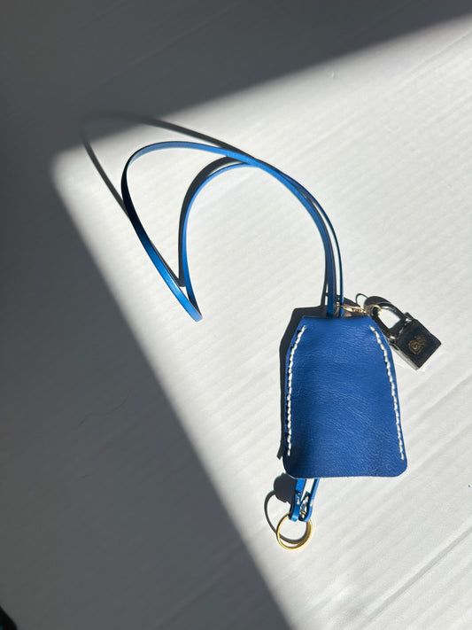 Large Leather Clochette with Ceramic Padlock