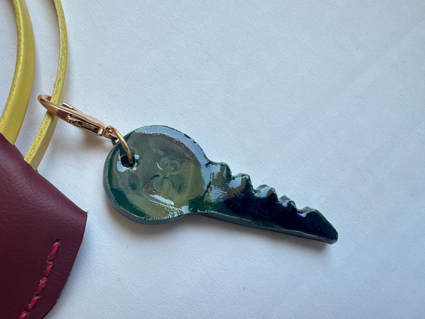 Large Leather Clochette with Ceramic Key