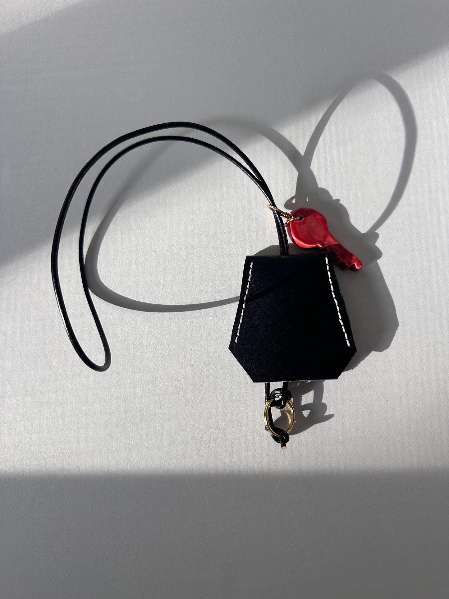 “Alice’s World” Leather Clochette With Ceramic Key