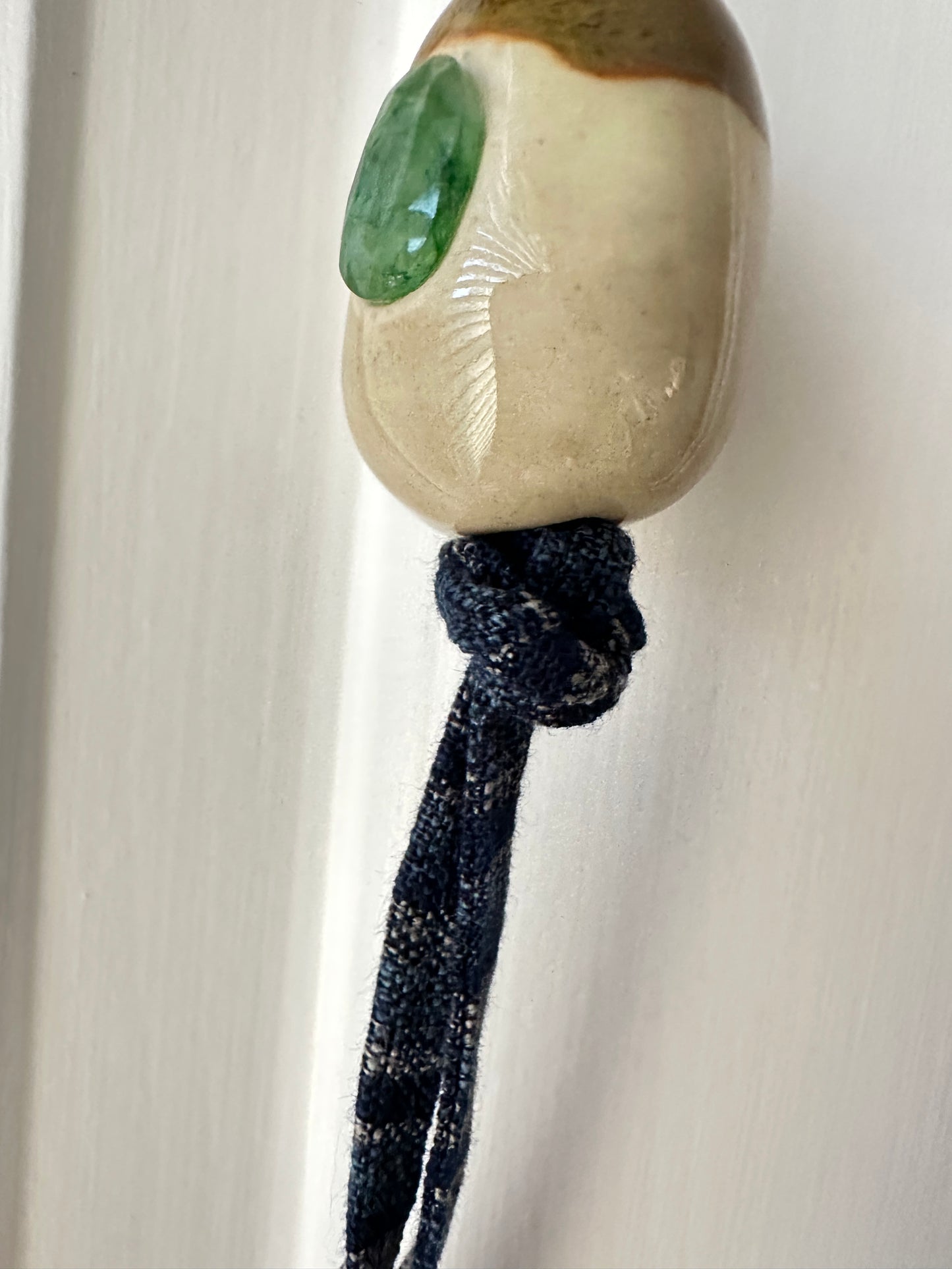Ceramic Egg Pendant Necklace Katsuri