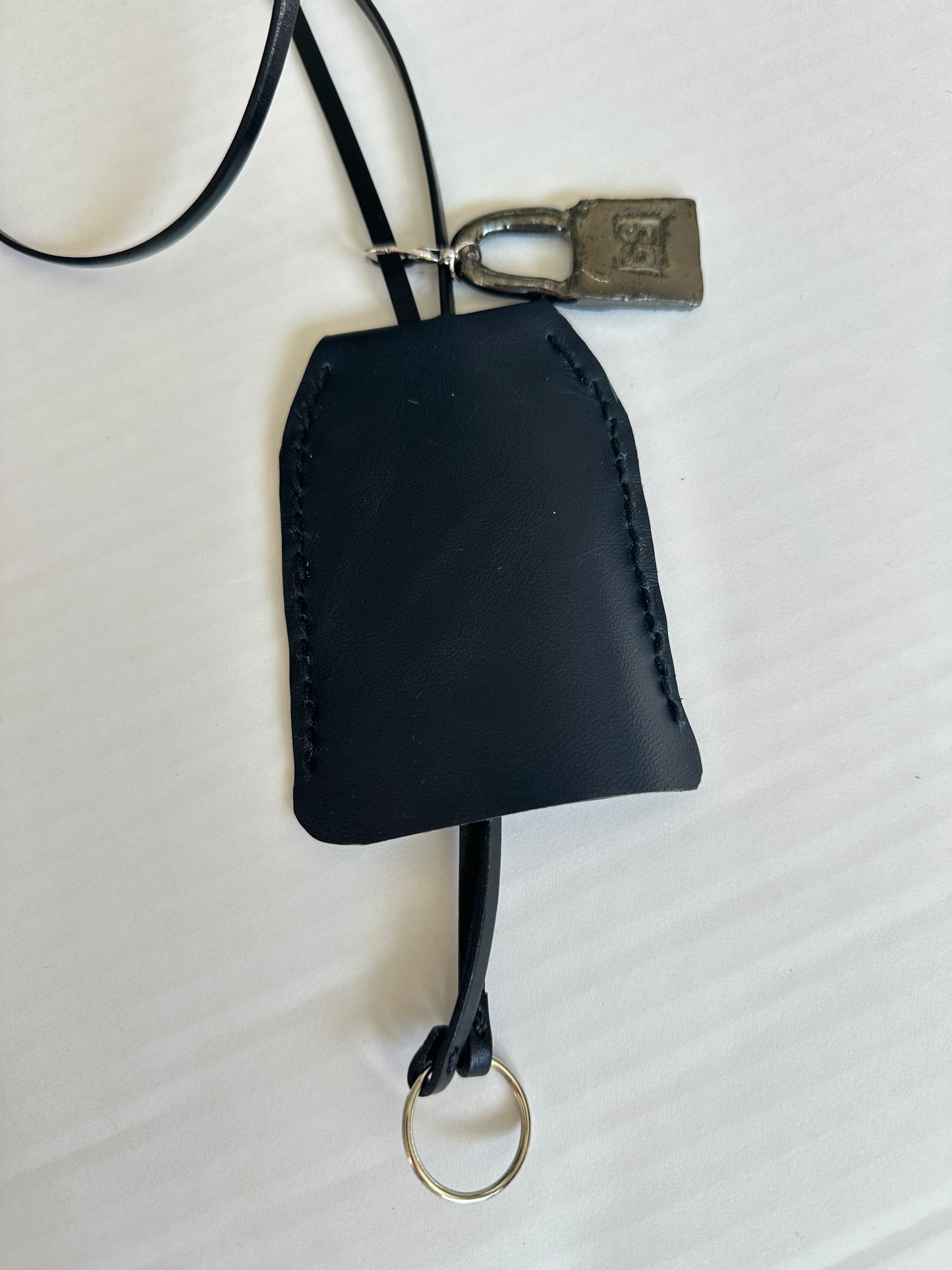 Large Leather Clochette with Ceramic Padlock