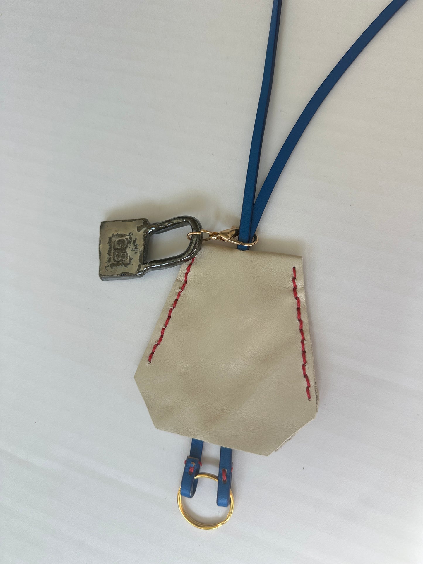 Leather Clochette with Ceramic Padlock
