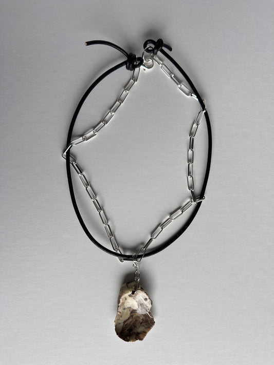 Fossil Chain + Leather Chord
