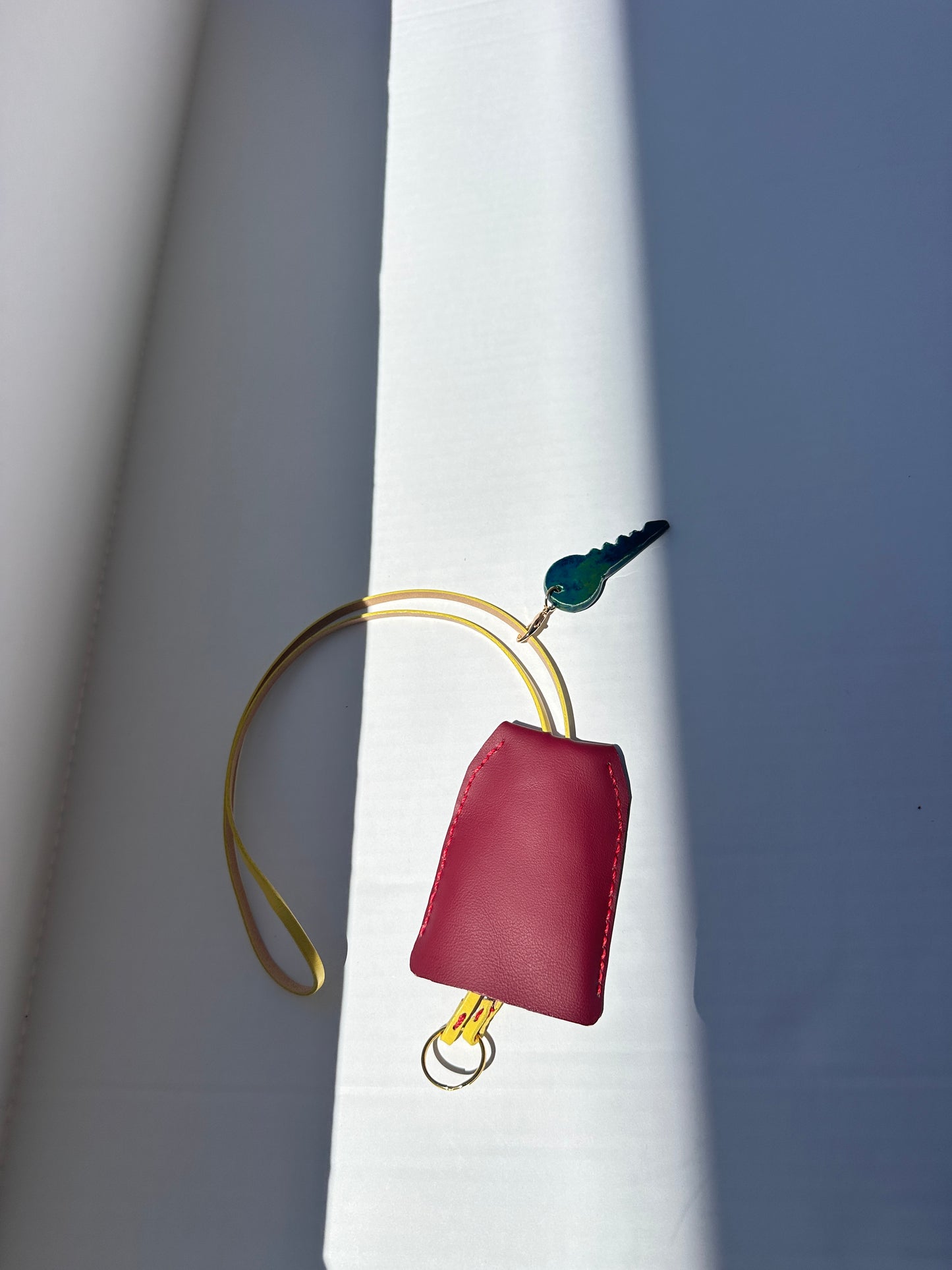 Large Leather Clochette with Ceramic Key