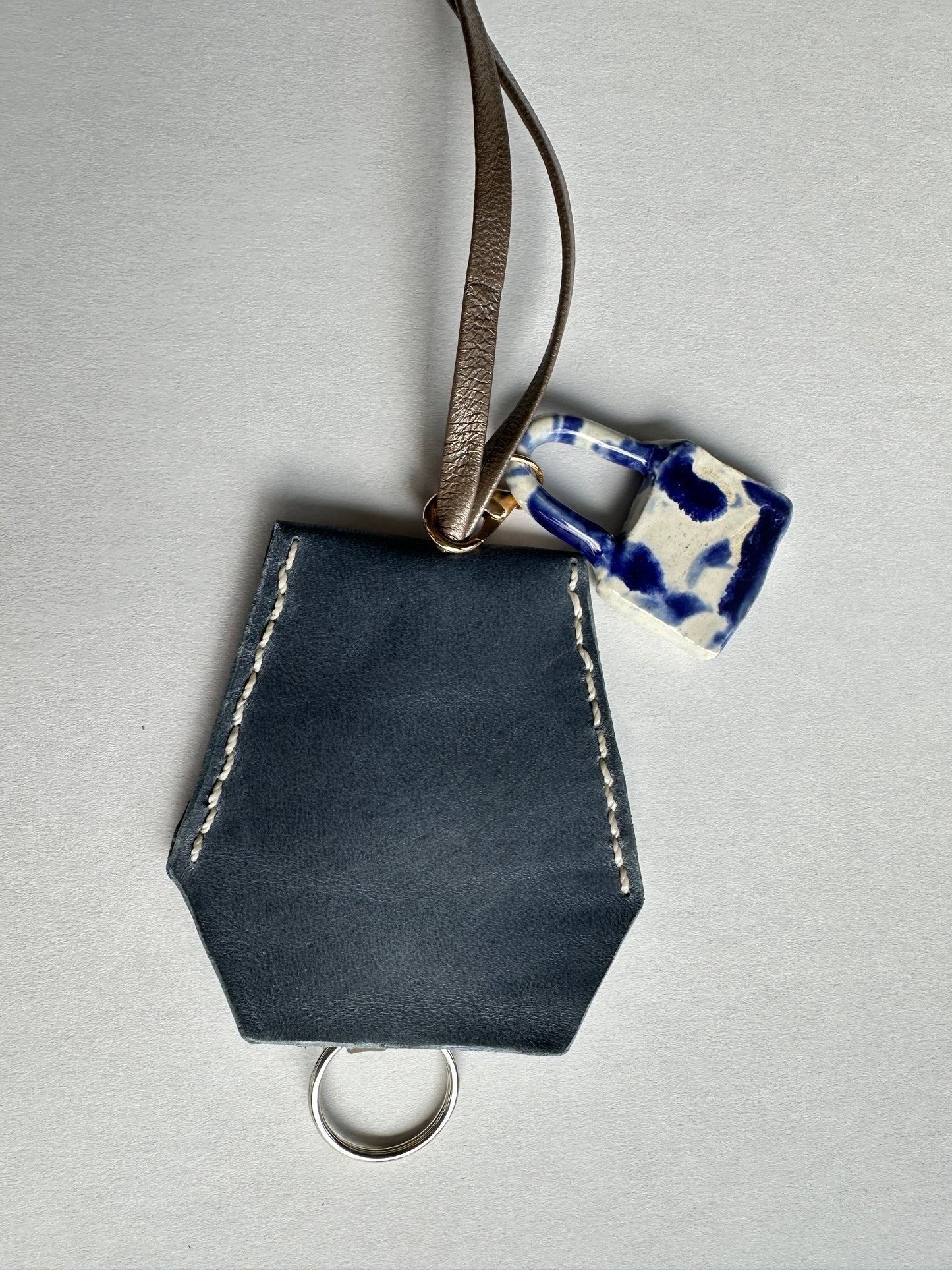 Leather Clochette Necklace With Ceramic Padlock