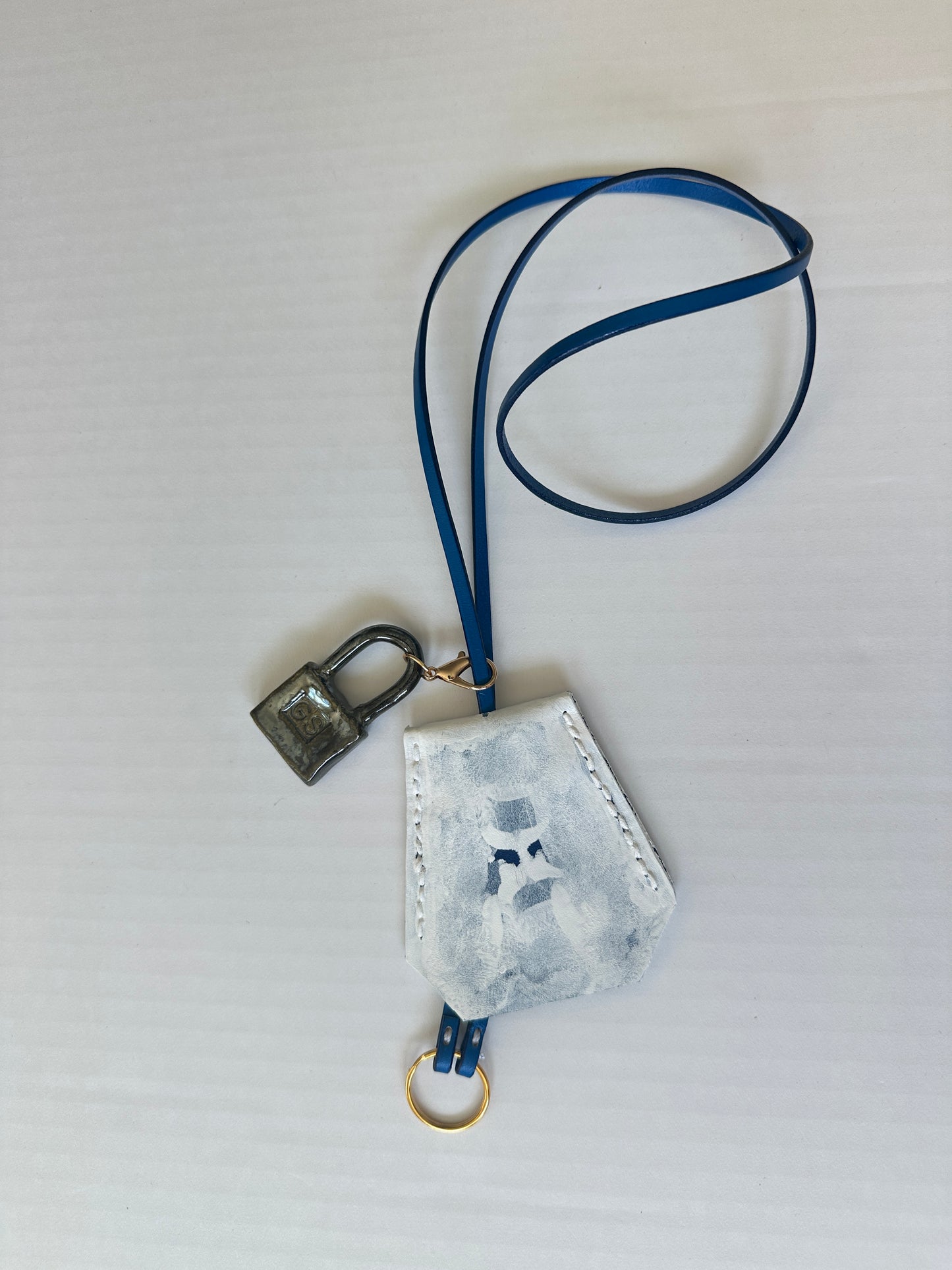 MMPPYK Leather Clochette with Ceramic Padlock