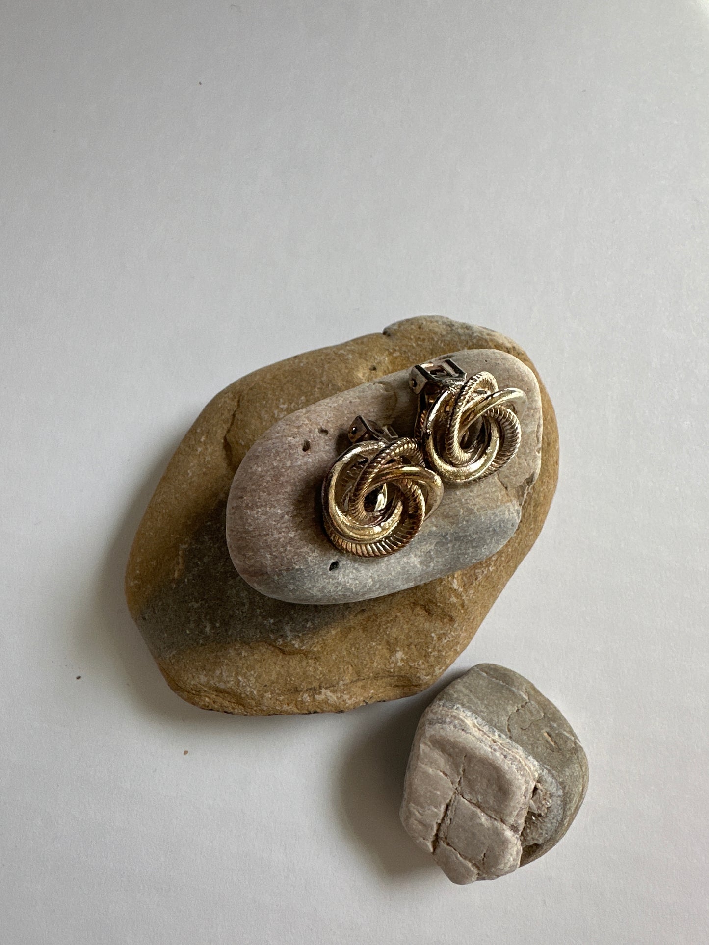 Vintage Gold Twisted Knot Clip-On Earrings