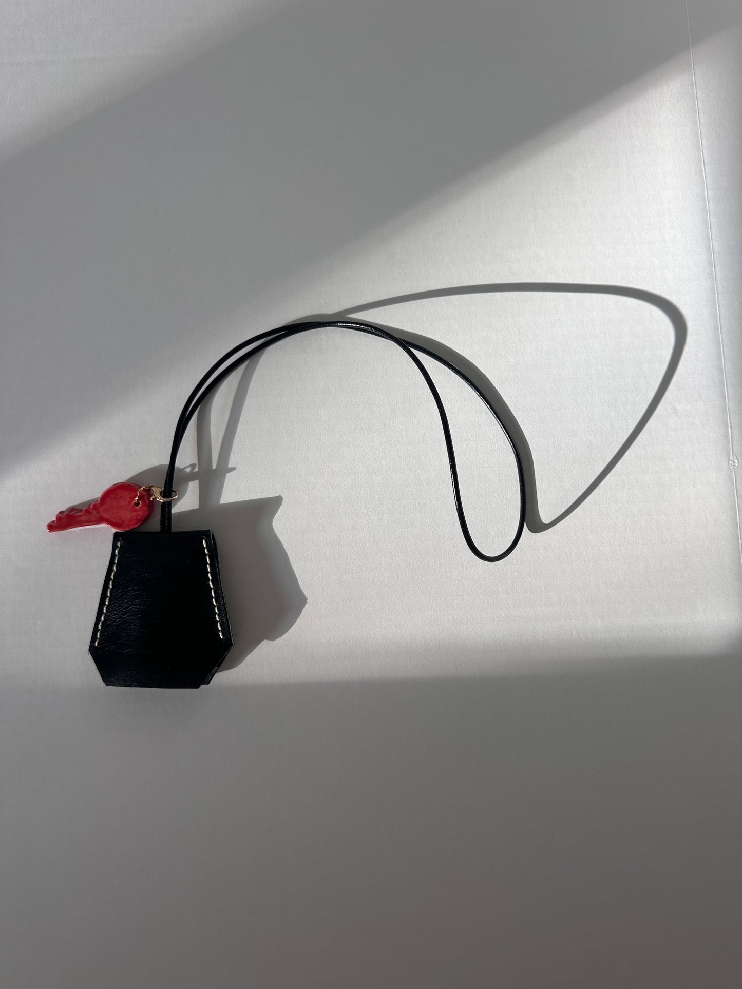 “Alice’s World” Leather Clochette With Ceramic Key