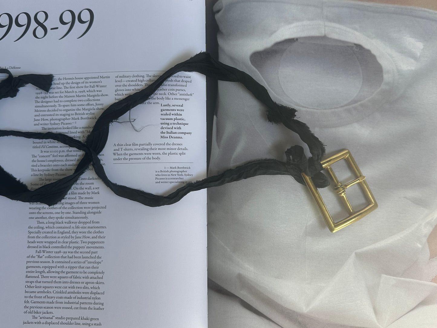 Artisanal Belt Buckle Pendant Necklace on Silk Sari Cord in Black