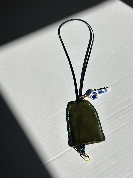 Large Leather Clochette with Ceramic Key