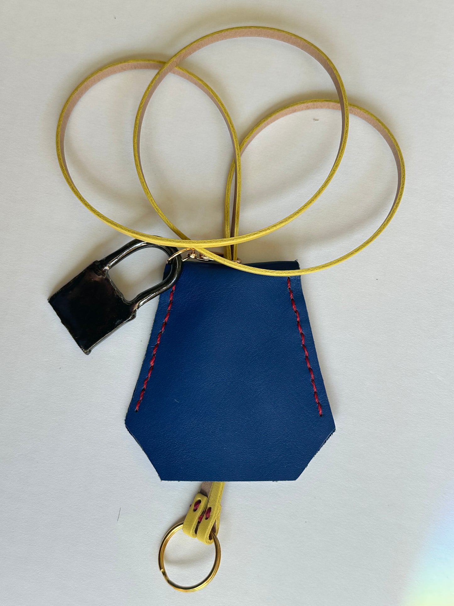Leather Clochette with Ceramic Padlock