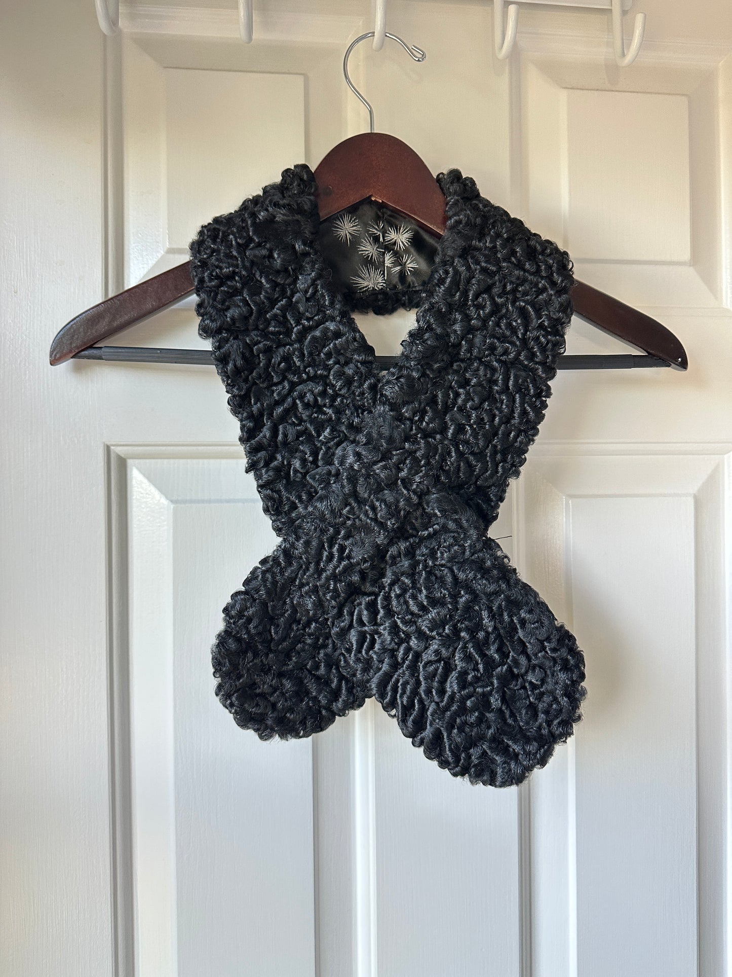 Vintage Lamb Fur Collar Scarf