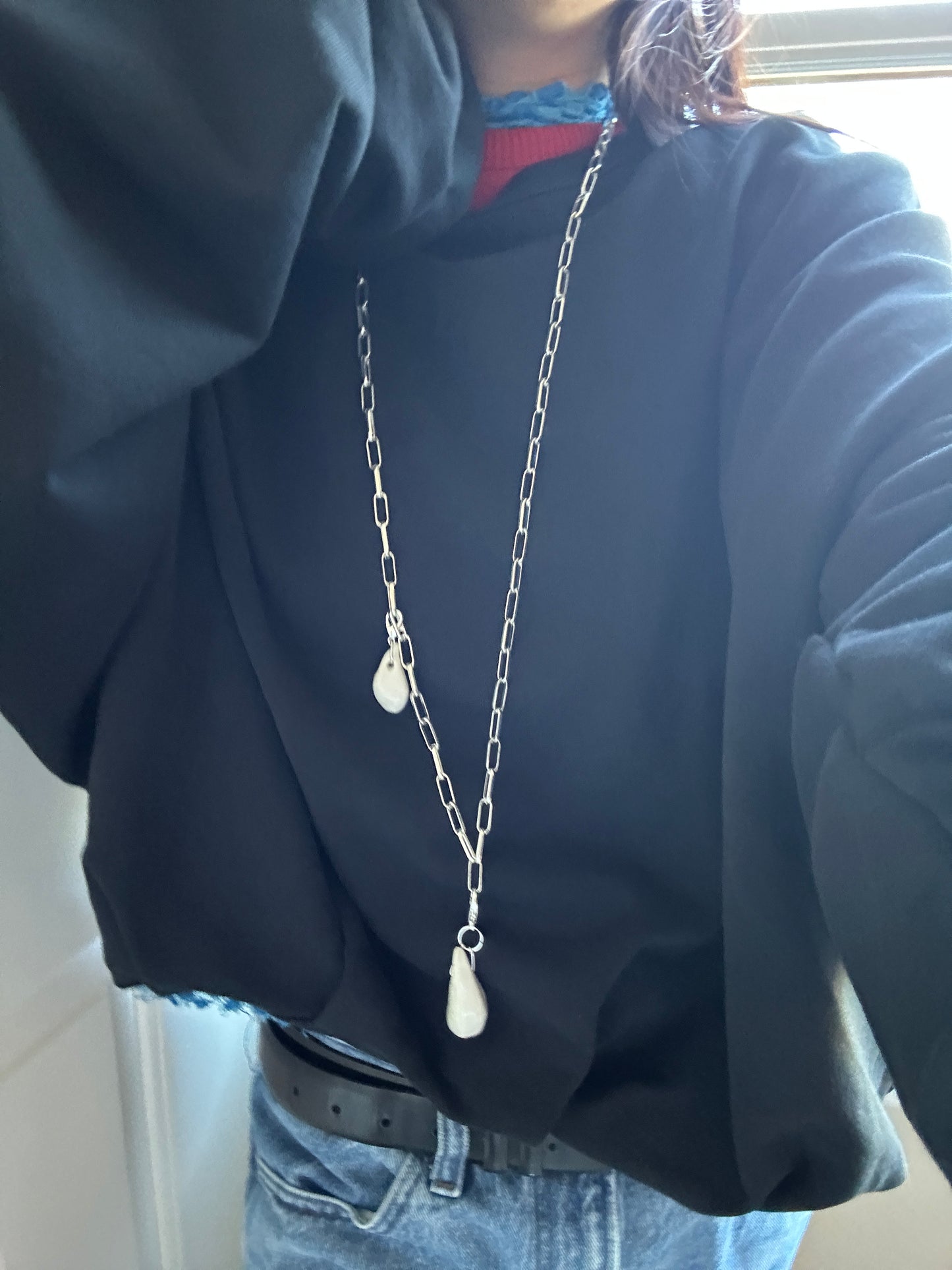 “Tears That Move No One” Ceramic pendant necklace