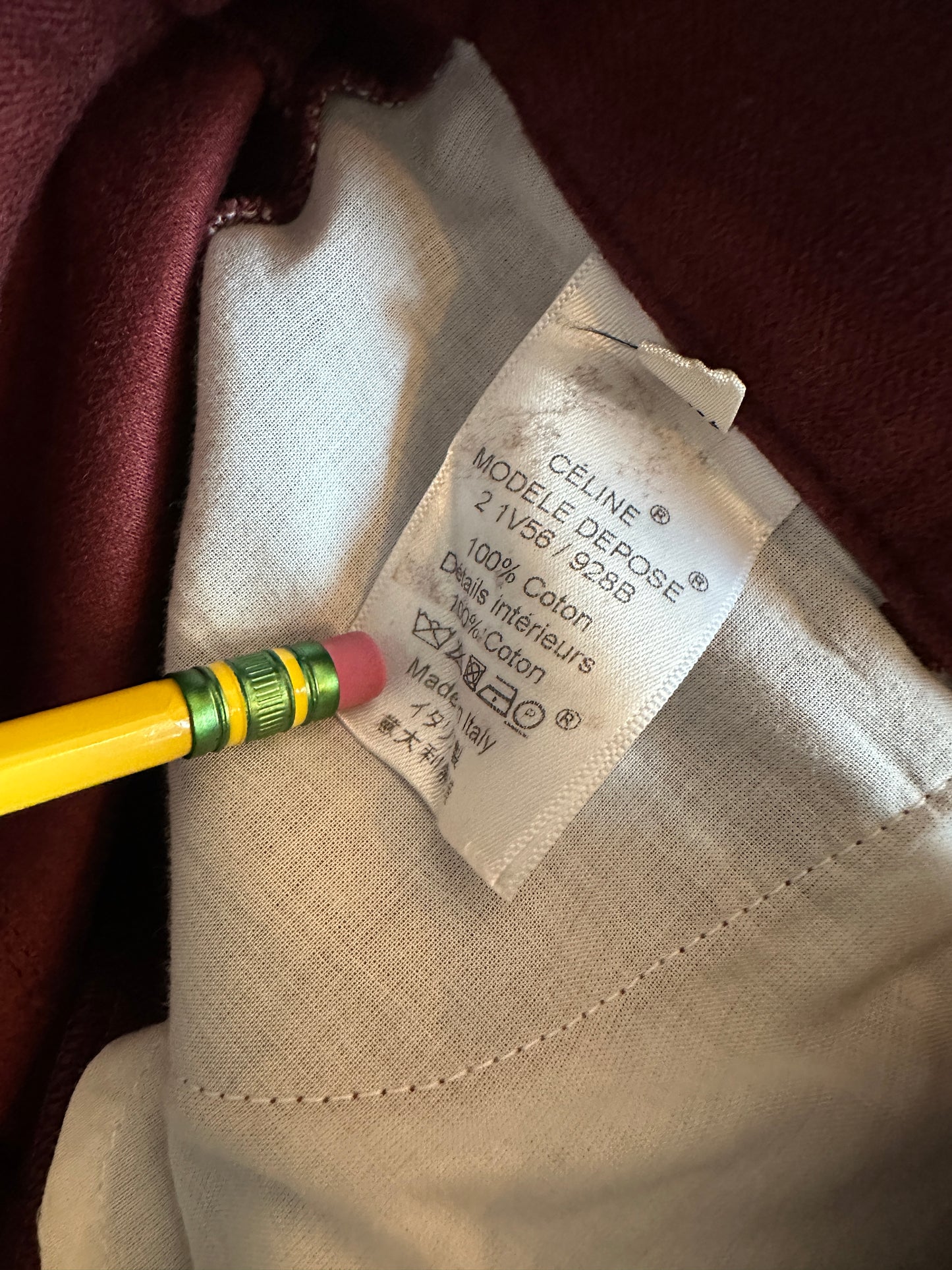 Celine Pre Fall 2018 Burgundy Pants by Phoebe Philo