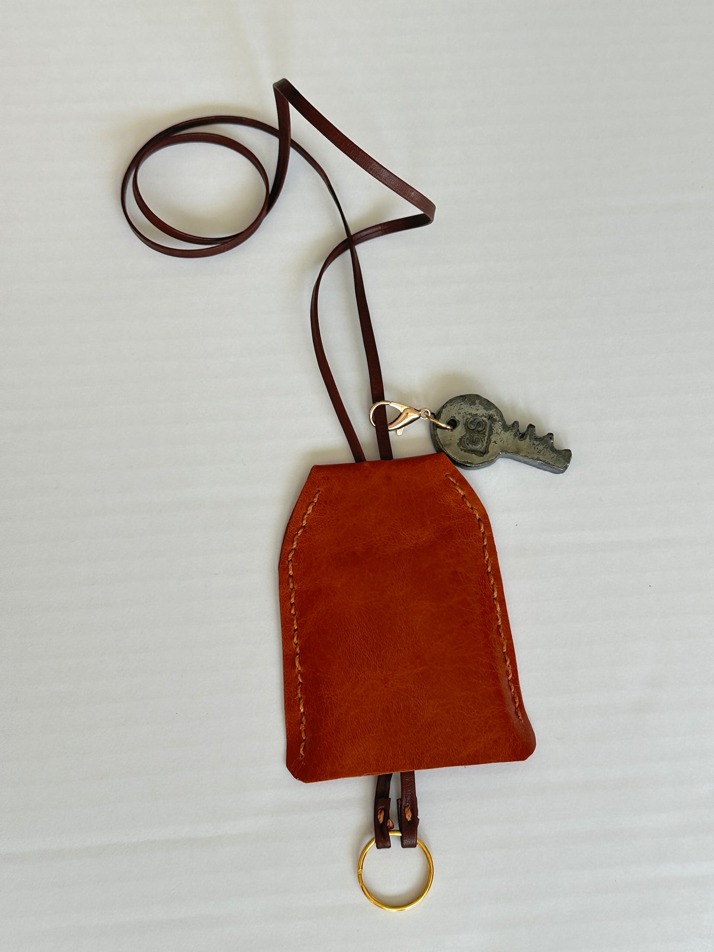 Large Leather Clochette with Ceramic Key