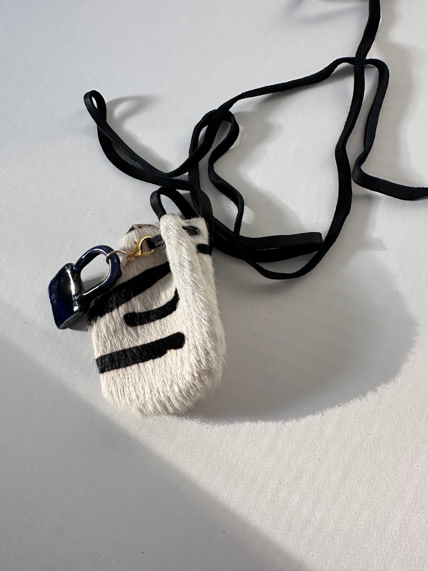 Leather Pouchette Necklace