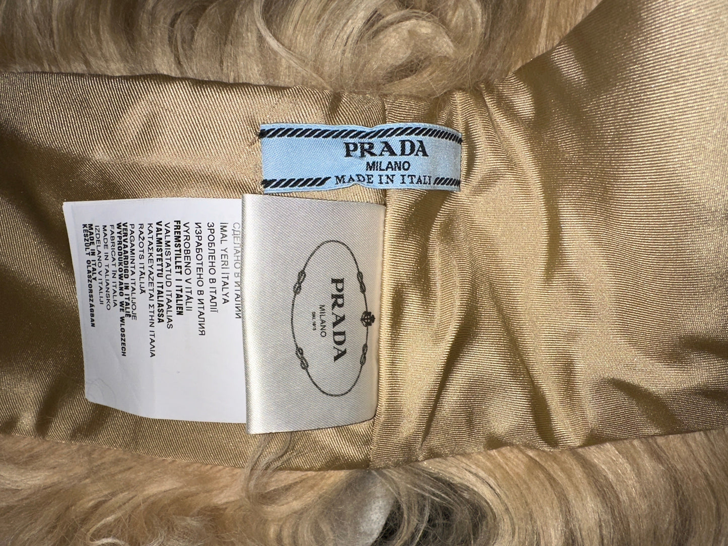 Prada Mongolian Lambs Wool Stole Scarf Collar 2014 FW