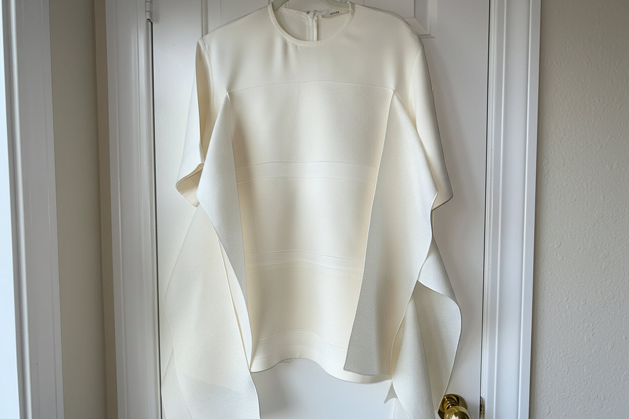 Celine Spring 2015 Mulberry Silk Tunic Blouse by Phoebe Philo