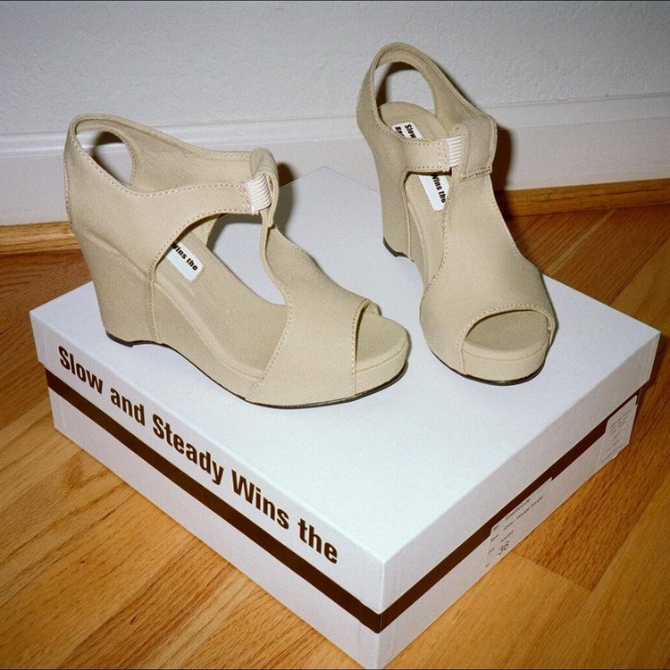 Slow and Steady Wins The Race Khaki Wedge Sandal